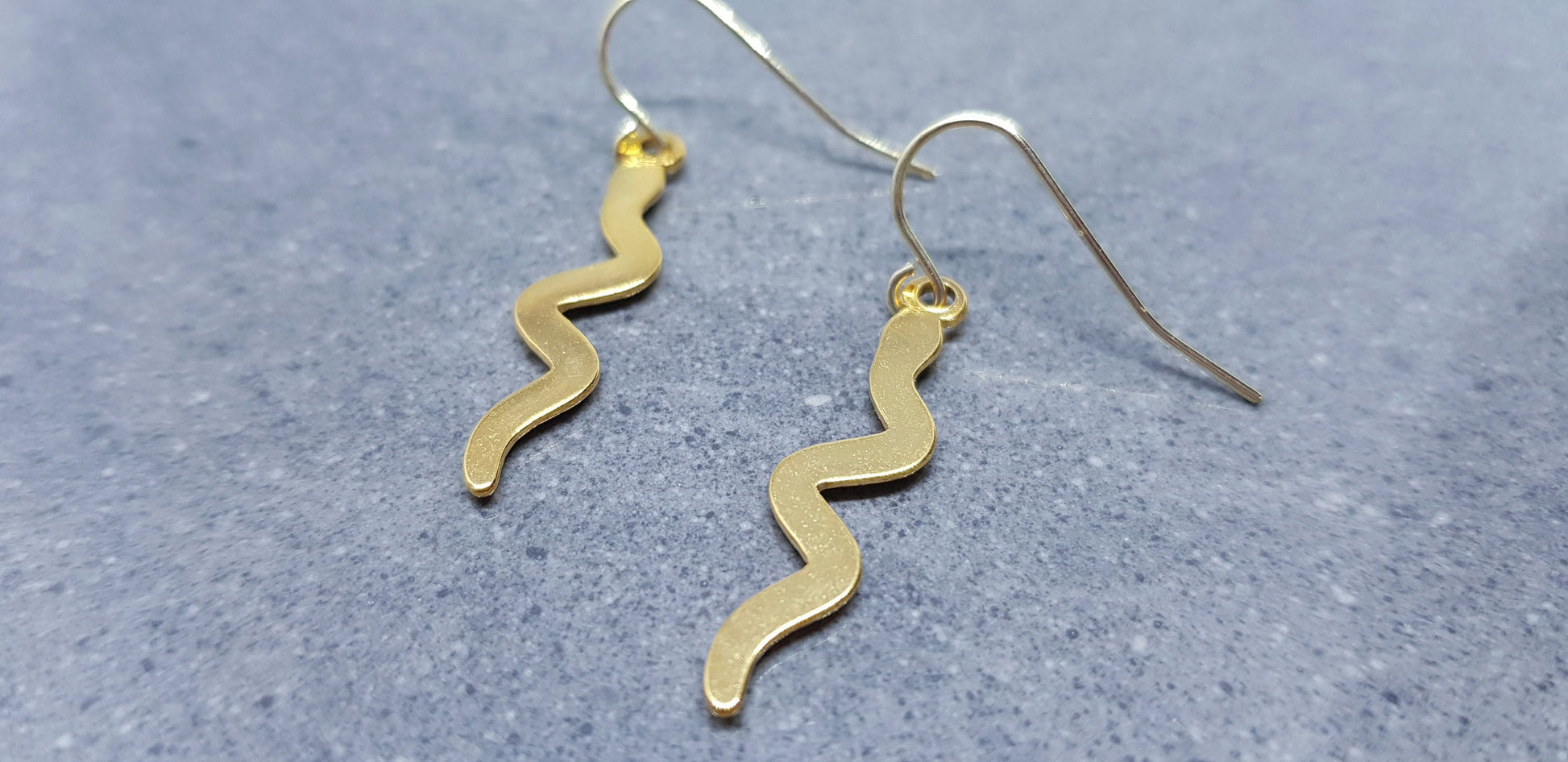 Snake Earrings, Hypoallergenic Ear Wires, Gold Snake Earrings, Gold Earrings