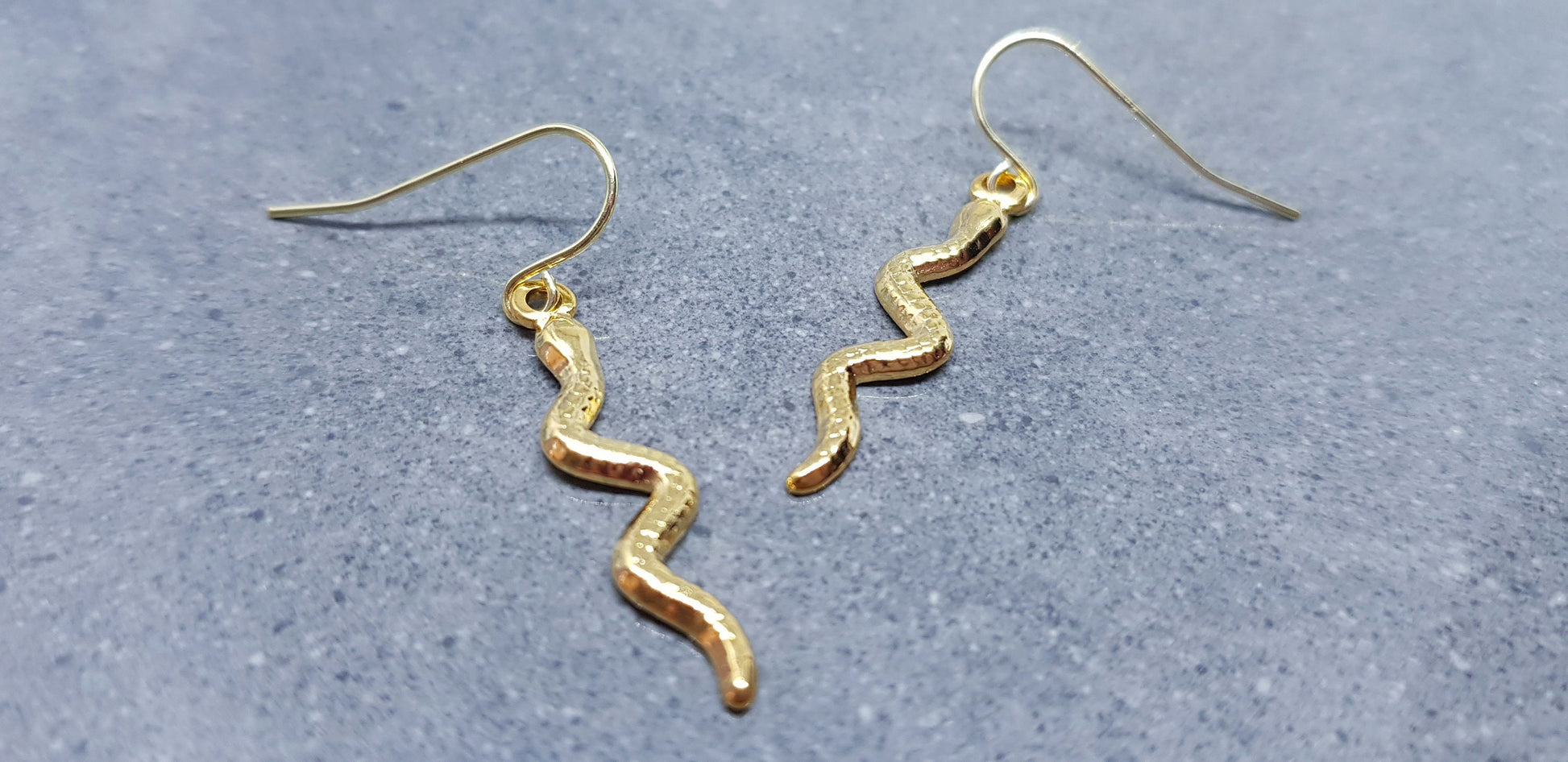 Snake Earrings, Hypoallergenic Ear Wires, Gold Snake Earrings, Gold Earrings