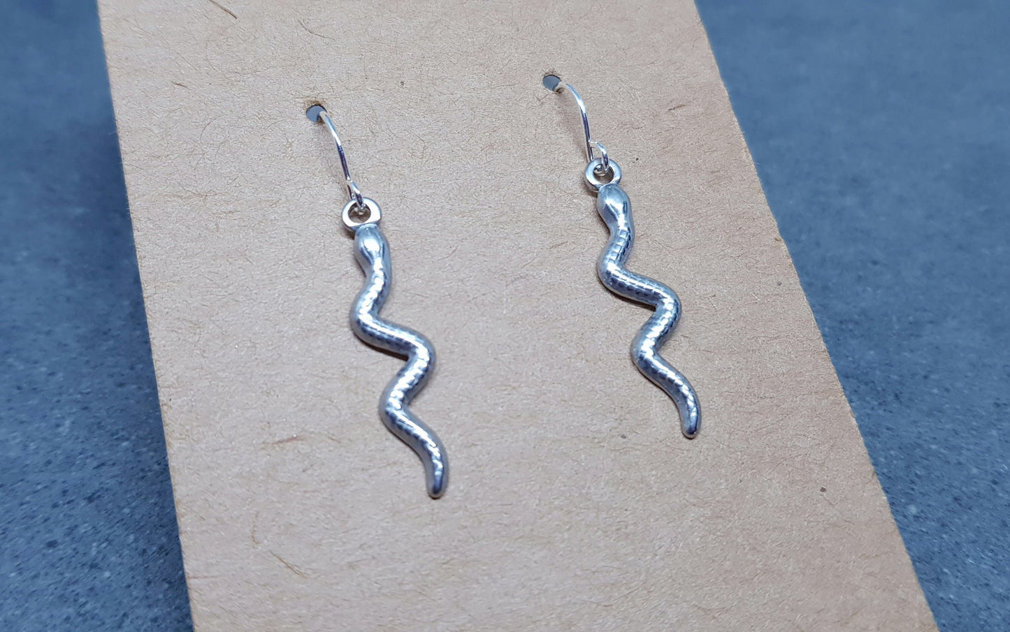 Snake Earrings, Hypoallergenic Ear Wires, Stainless Steel Snake Earrings, Silver Earrings