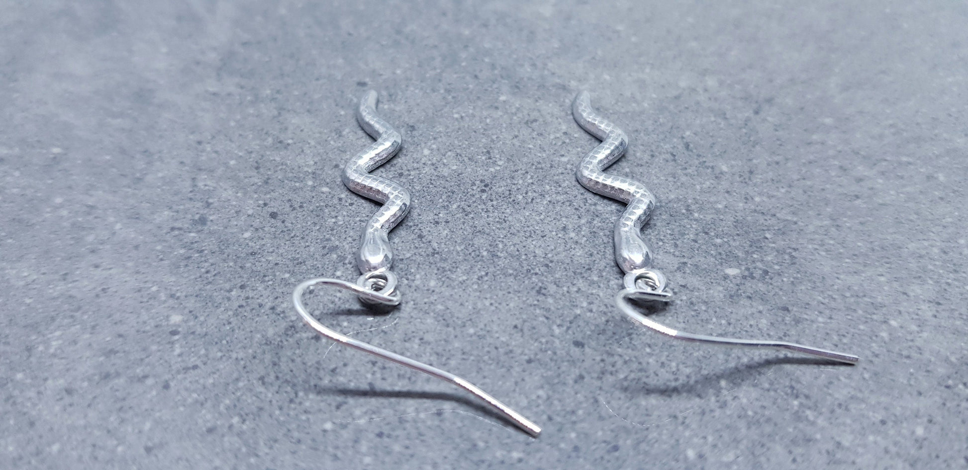 Snake Earrings, Hypoallergenic Ear Wires, Stainless Steel Snake Earrings, Silver Earrings