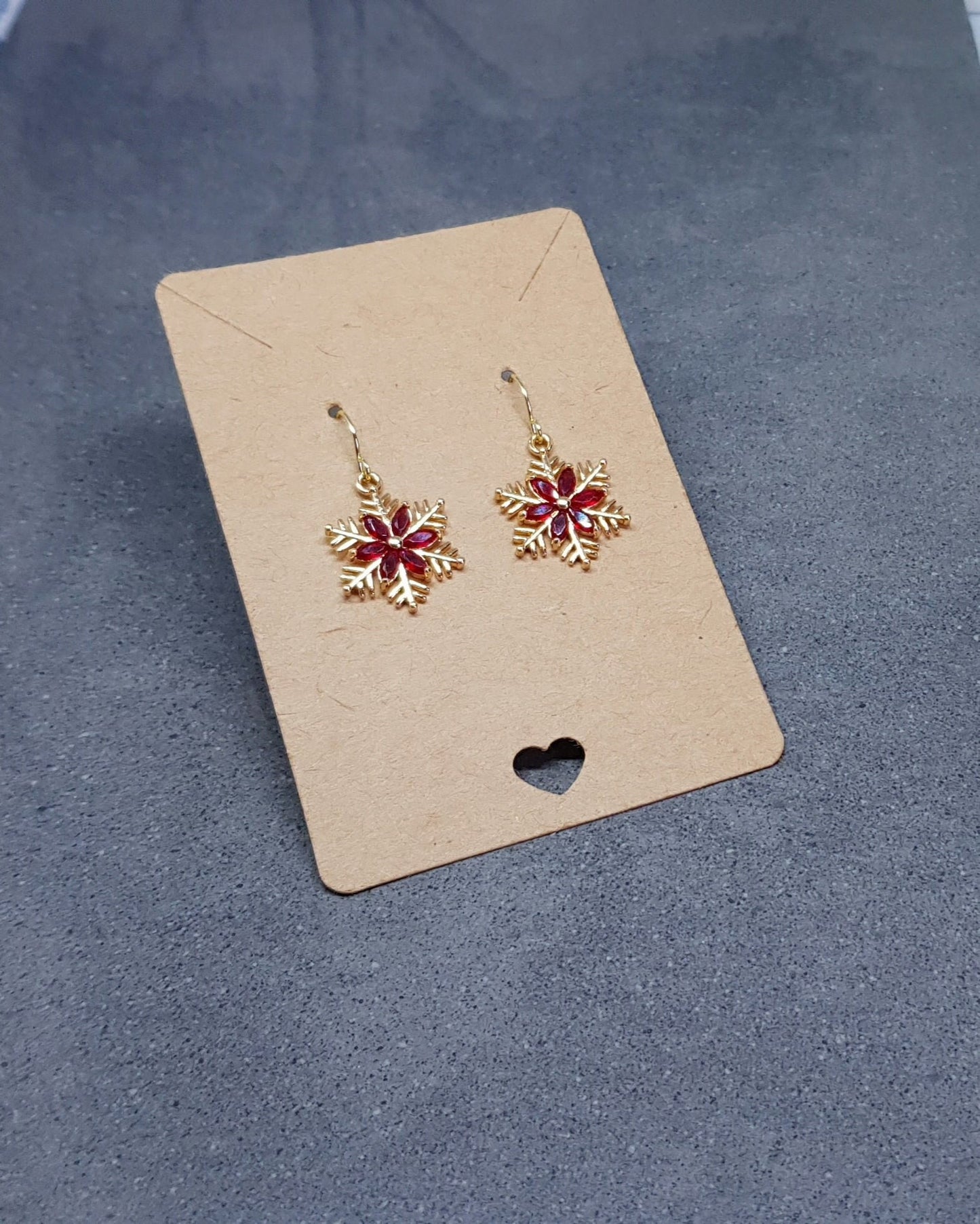 Snowflake Earrings, Hypoallergenic Ear Wires, Gold Snowflake Earrings, Christmas Earrings, Brass Earrings, Festive Earrings