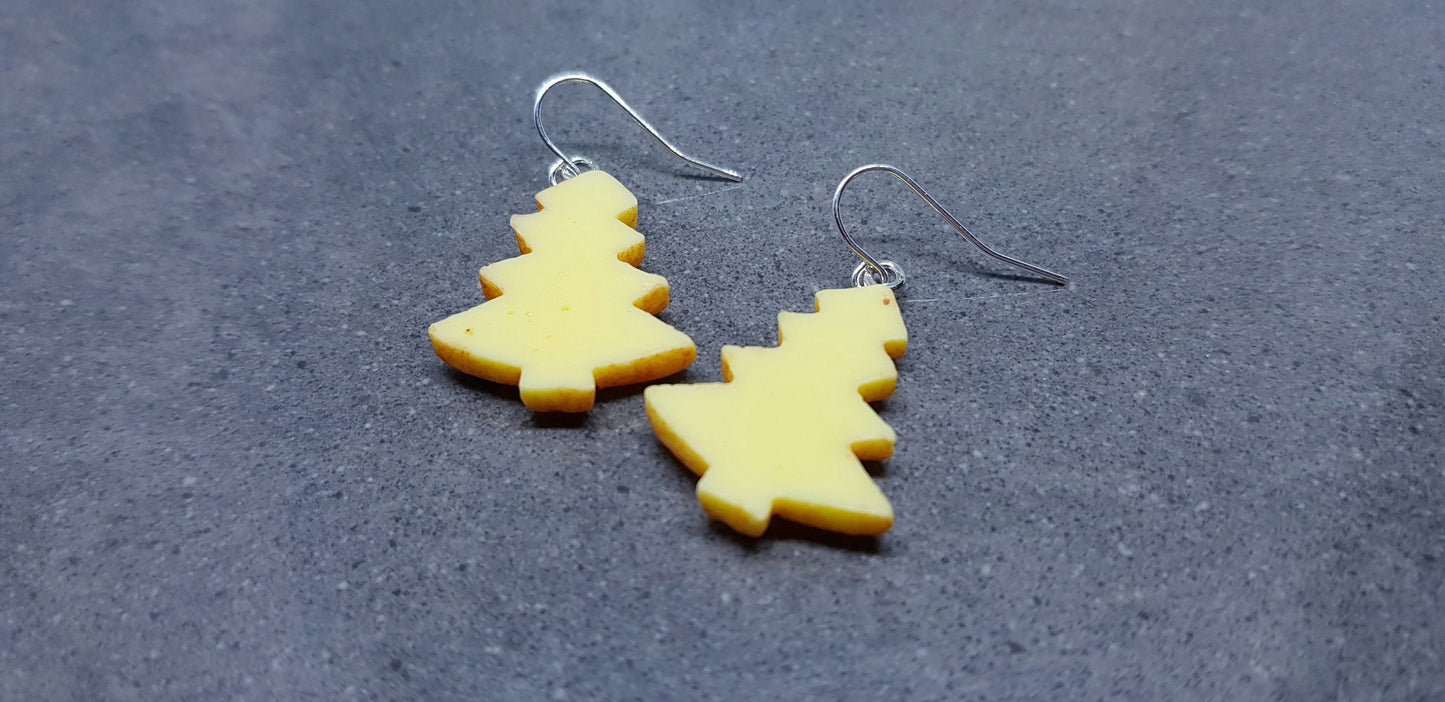 Gingerbread Christmas Tree Earrings, Hypoallergenic Ear Wires, Christmas Earrings, Novelty Jewelry