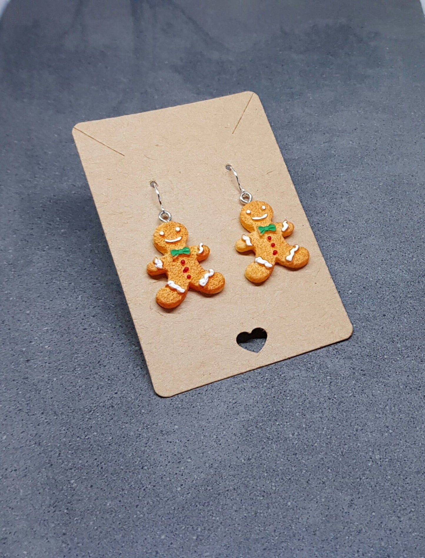 Gingerbread Men Earrings, Hypoallergenic Ear Wires, Christmas Earrings, Festive Earrings