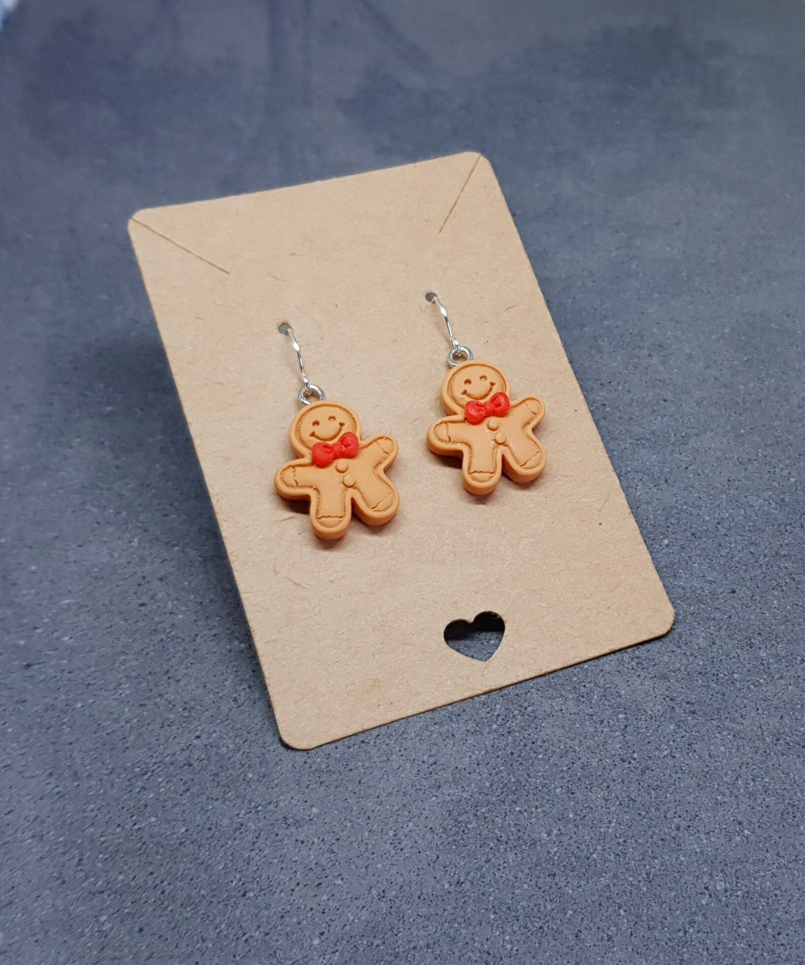 Gingerbread Men Earrings, Hypoallergenic Ear Wires, Christmas Earrings, Festive Earrings