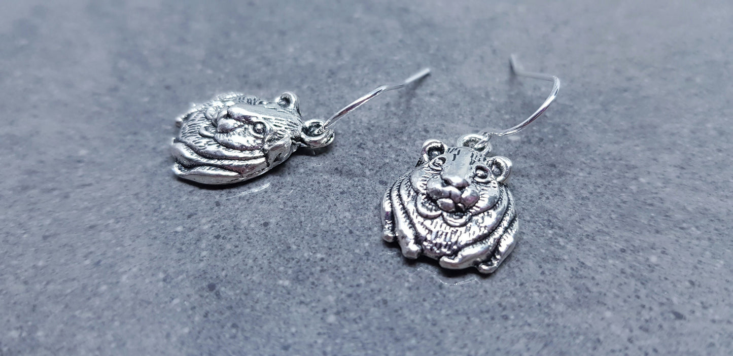 Guinea Pig Earrings, Hypoallergenic Ear Wires, 925 Sterling Silver Ear Wires, Surgical Steel Ear Wires