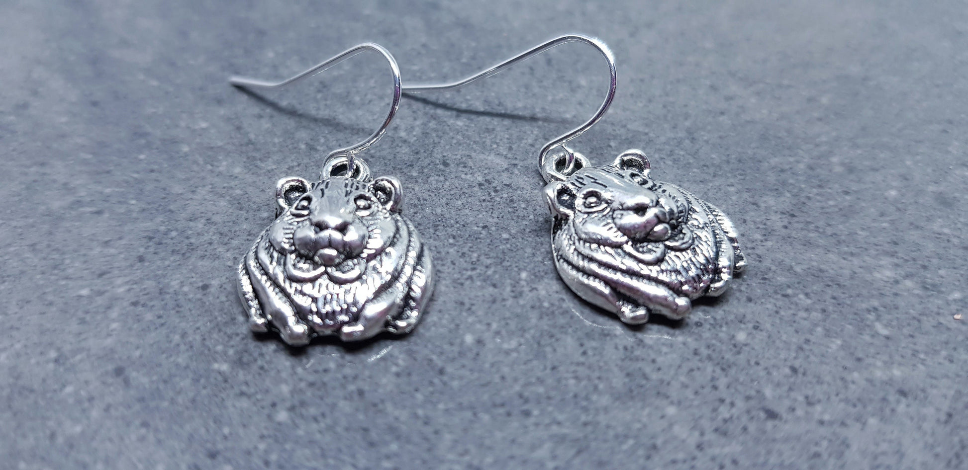 Guinea Pig Earrings, Hypoallergenic Ear Wires, 925 Sterling Silver Ear Wires, Surgical Steel Ear Wires