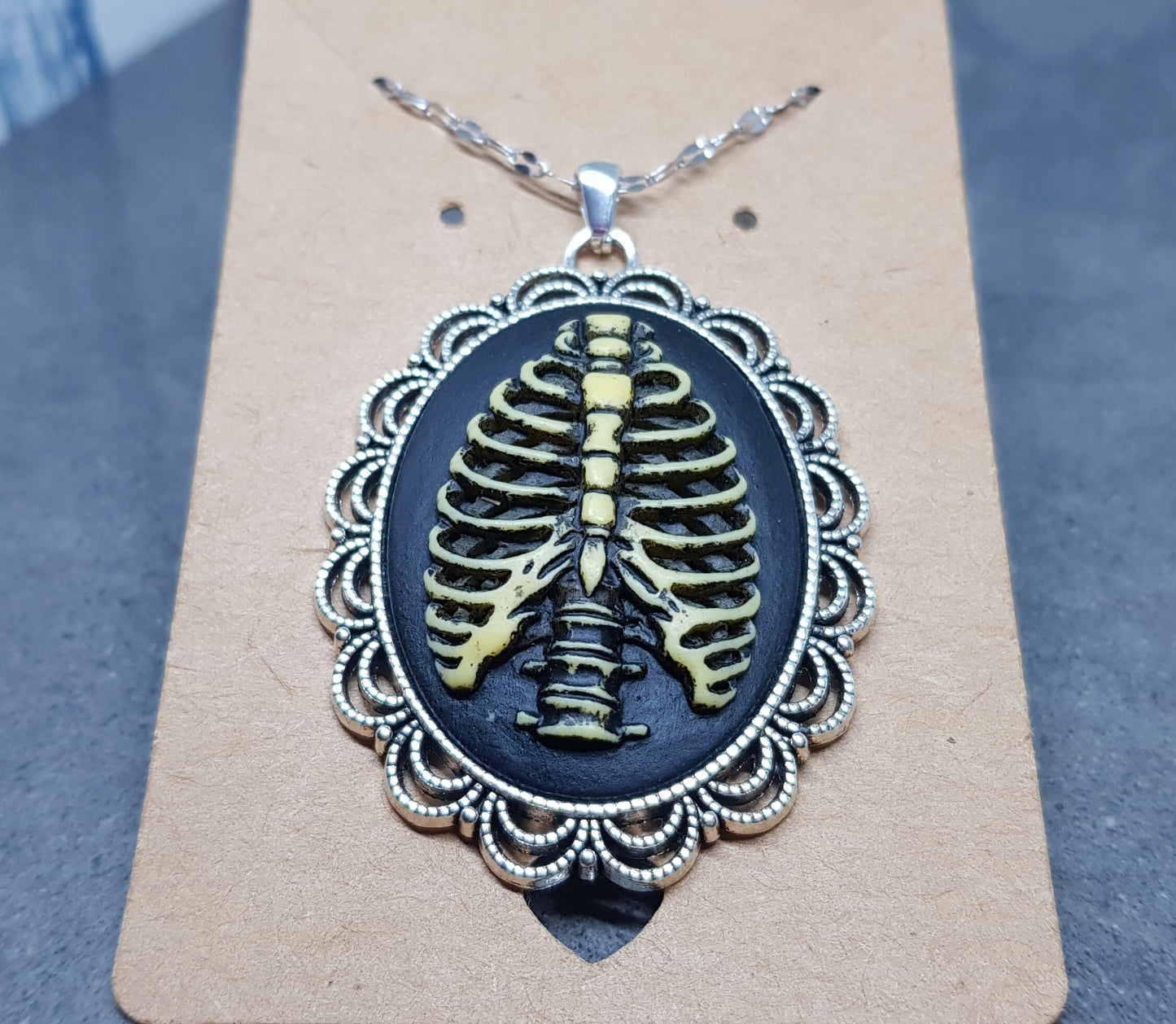 Skeleton Choker, skeleton Necklace, Skeleton Rib Cage Necklace, Gothic Jewellery