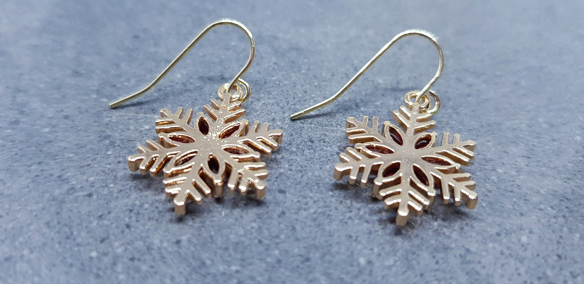 Snowflake Earrings, Hypoallergenic Ear Wires, Gold Snowflake Earrings, Christmas Earrings, Brass Earrings, Festive Earrings