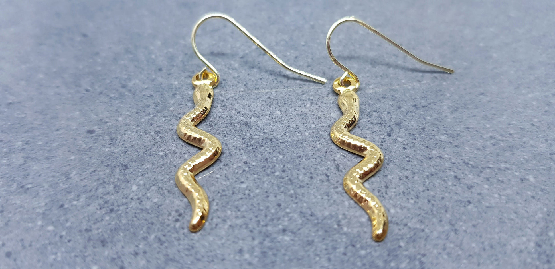 Snake Earrings, Hypoallergenic Ear Wires, Gold Snake Earrings, Gold Earrings