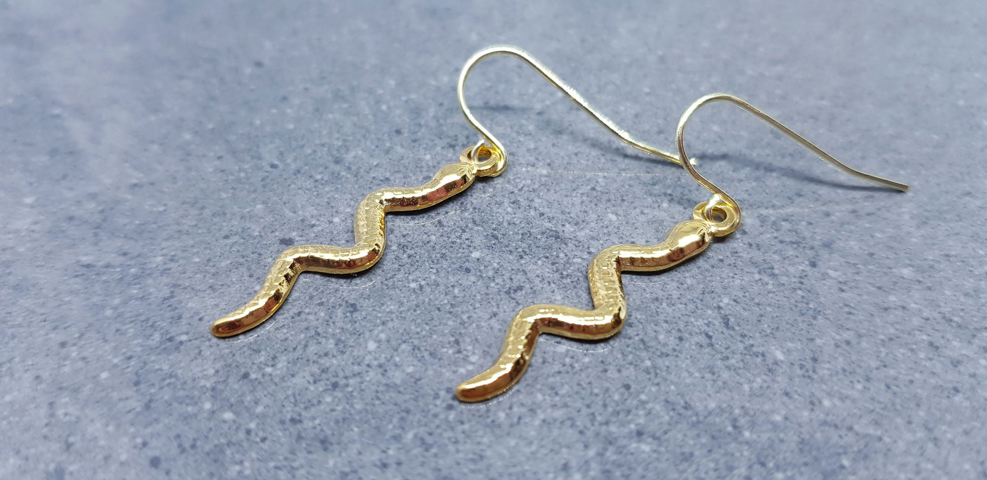 Snake Earrings, Hypoallergenic Ear Wires, Gold Snake Earrings, Gold Earrings