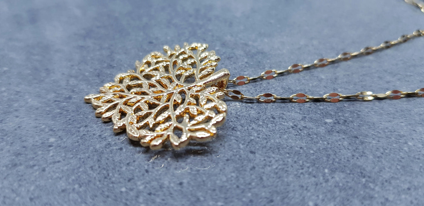 Tree Heart Necklace, Leaf Jewellery, Heart Jewellery, Stainless Steel Necklace, Heart Gifts
