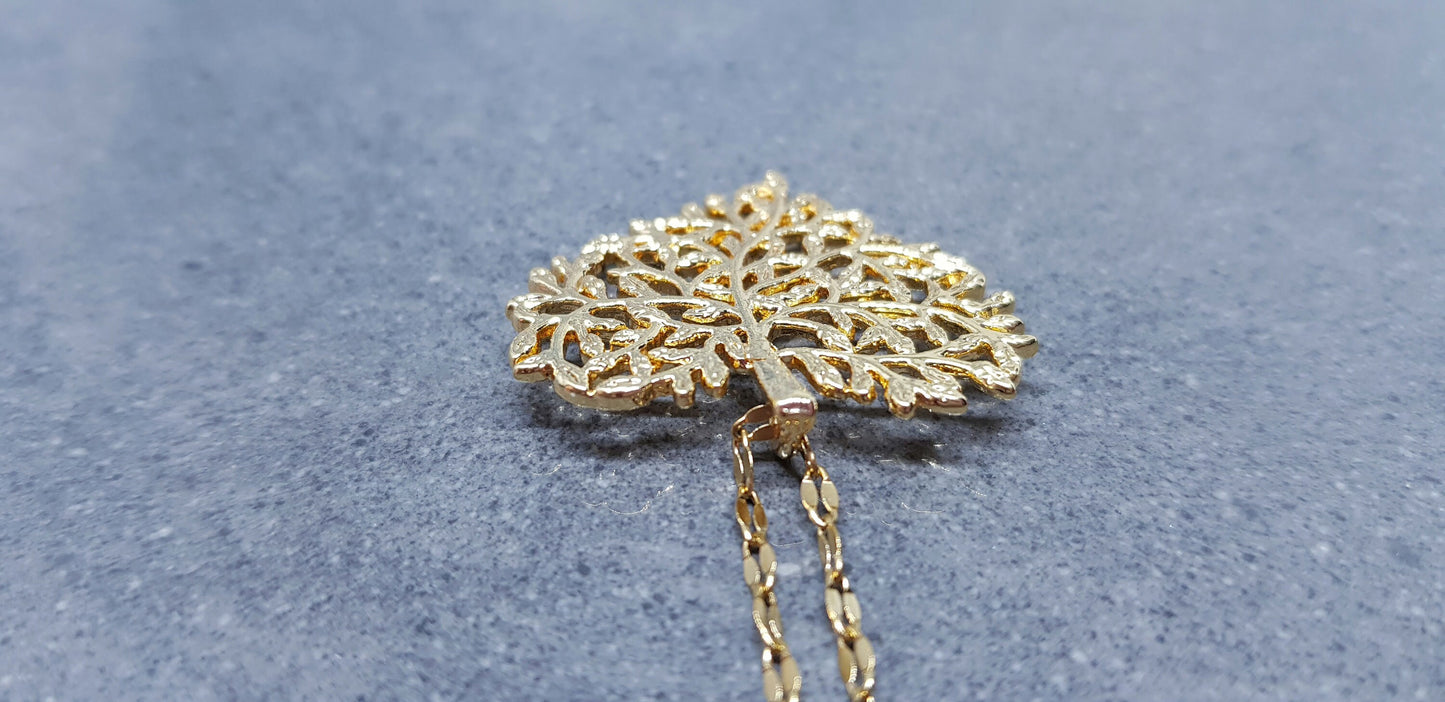 Tree Heart Necklace, Leaf Jewellery, Heart Jewellery, Stainless Steel Necklace, Heart Gifts
