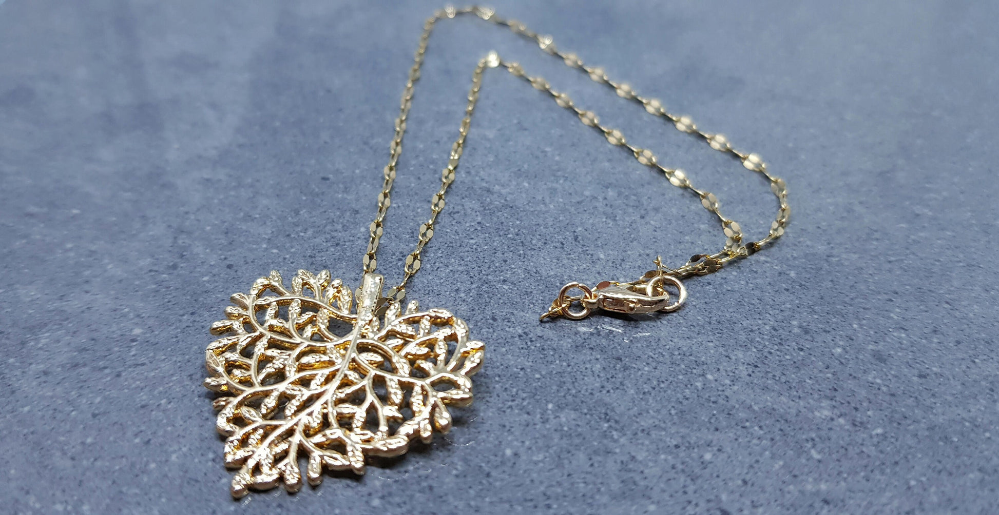 Tree Heart Necklace, Leaf Jewellery, Heart Jewellery, Stainless Steel Necklace, Heart Gifts
