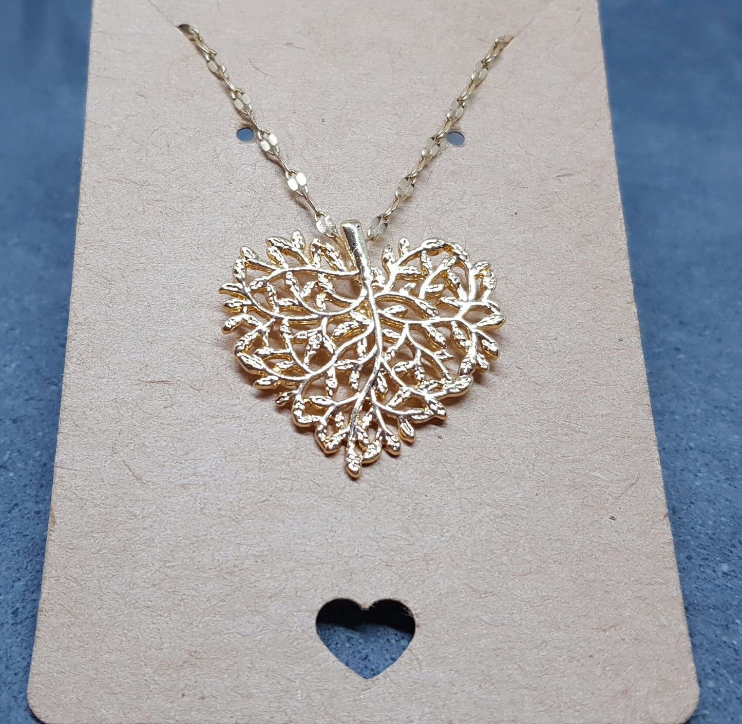 Tree Heart Necklace, Leaf Jewellery, Heart Jewellery, Stainless Steel Necklace, Heart Gifts