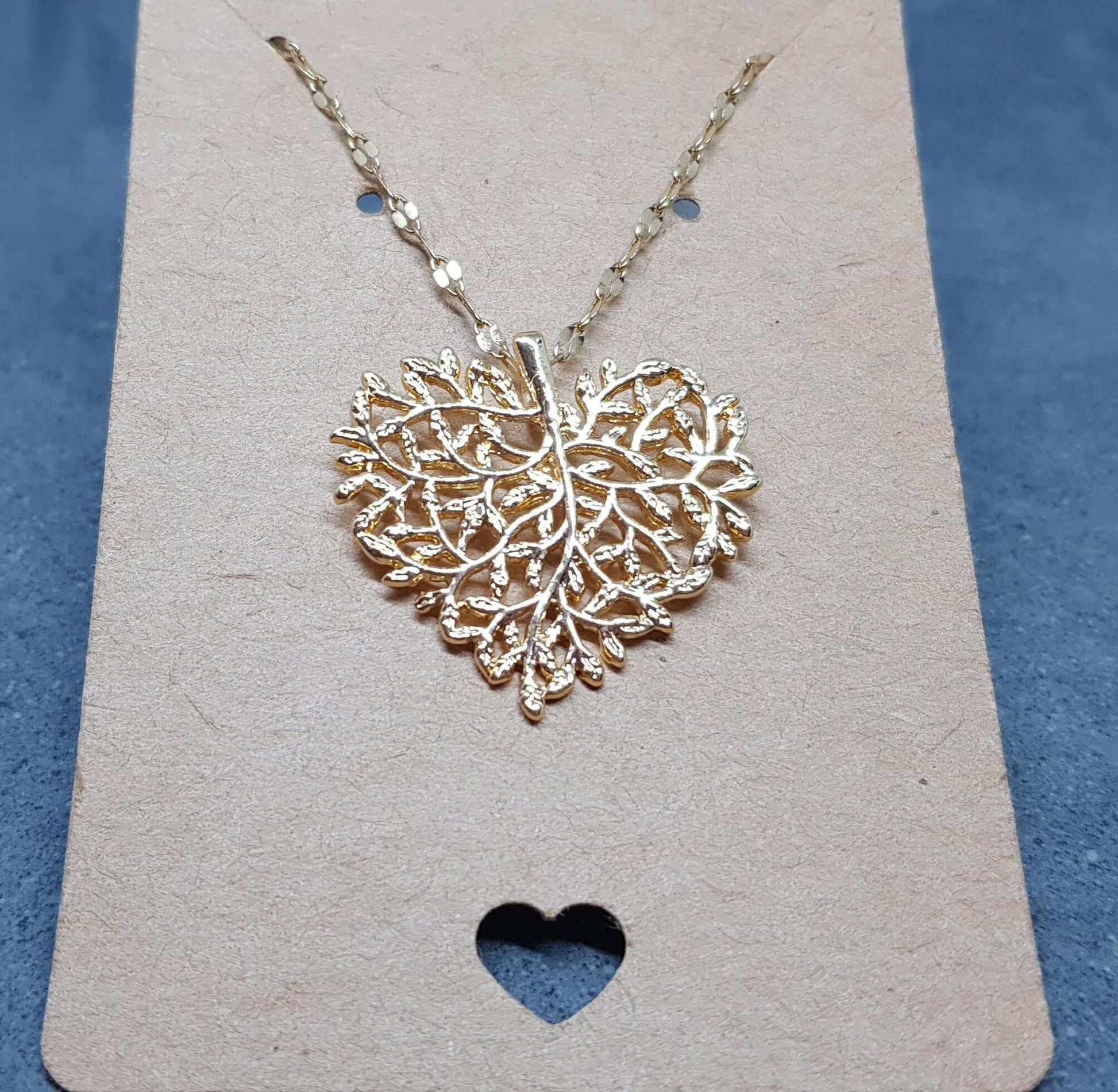 Tree Heart Necklace, Leaf Jewellery, Heart Jewellery, Stainless Steel Necklace, Heart Gifts