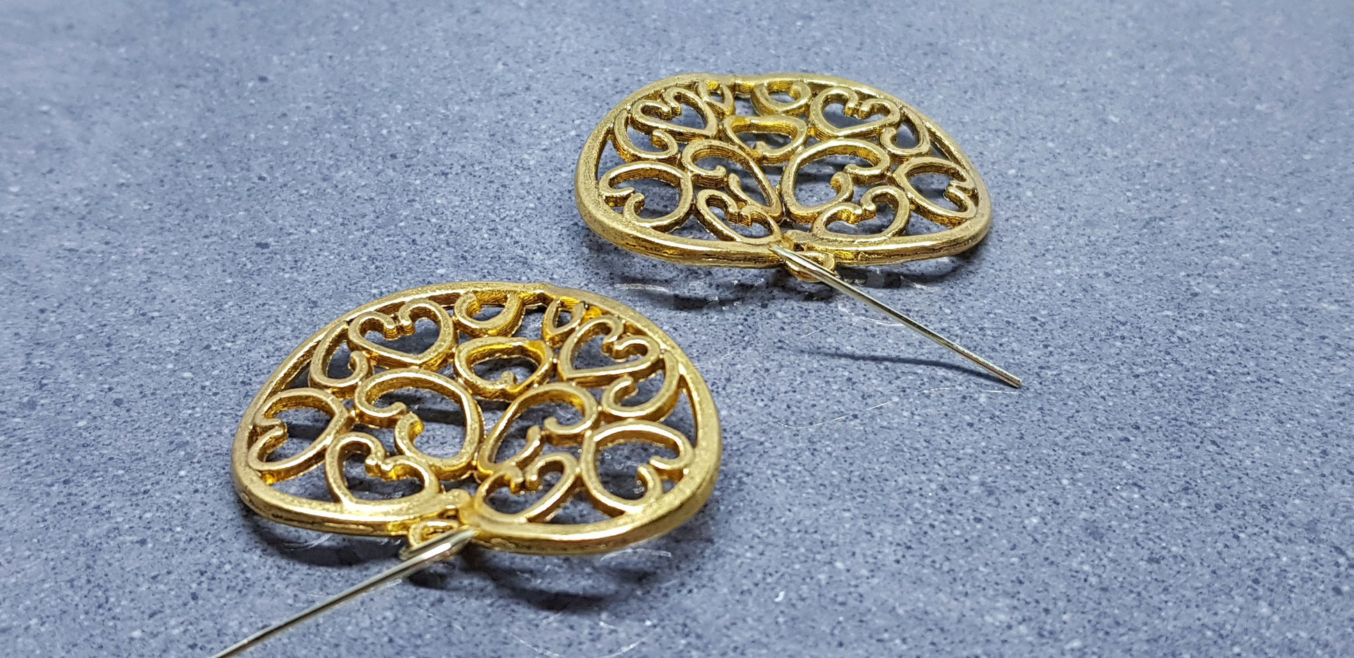 Large Heart Earrings, Filigree Heart earrings, Gold Heart Jewelry, Filigree Heart Jewelry