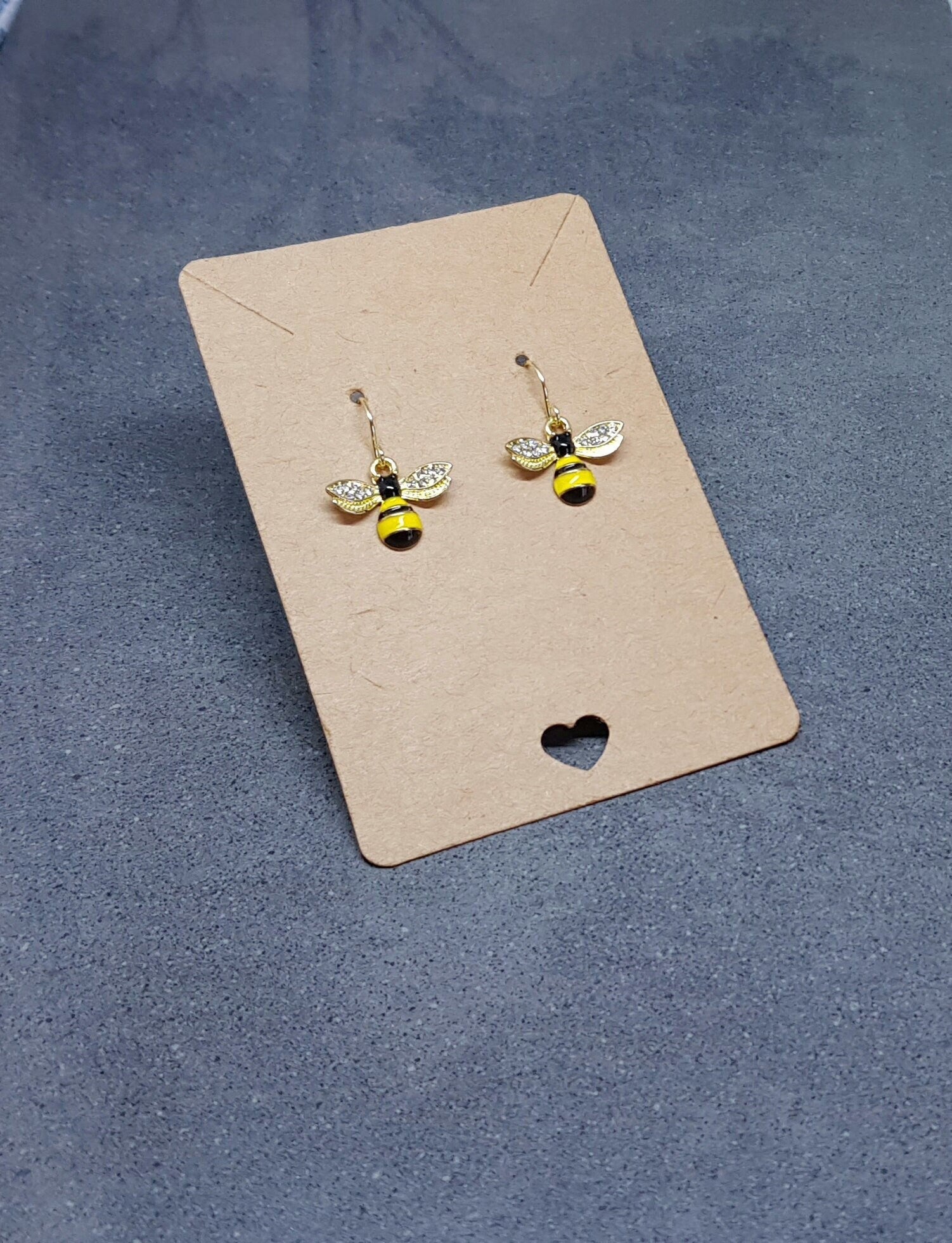 Crystal Rhinestone Bee Earrings, Hypoallergenic Ear Wires, Bumble Bee Earrings, Gold Plated Earrings, Bee Lovers Earrings, Nature Earrings