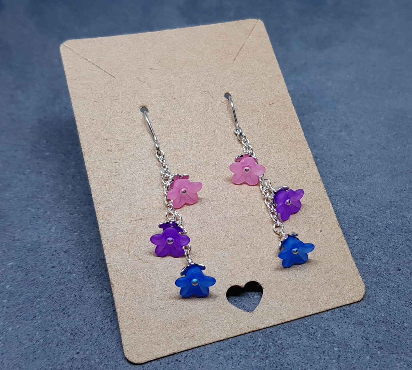 Bisexual Flower Earrings, Hypoallergenic Ear Wires, Rainbow Jewelry, Flower Earrings