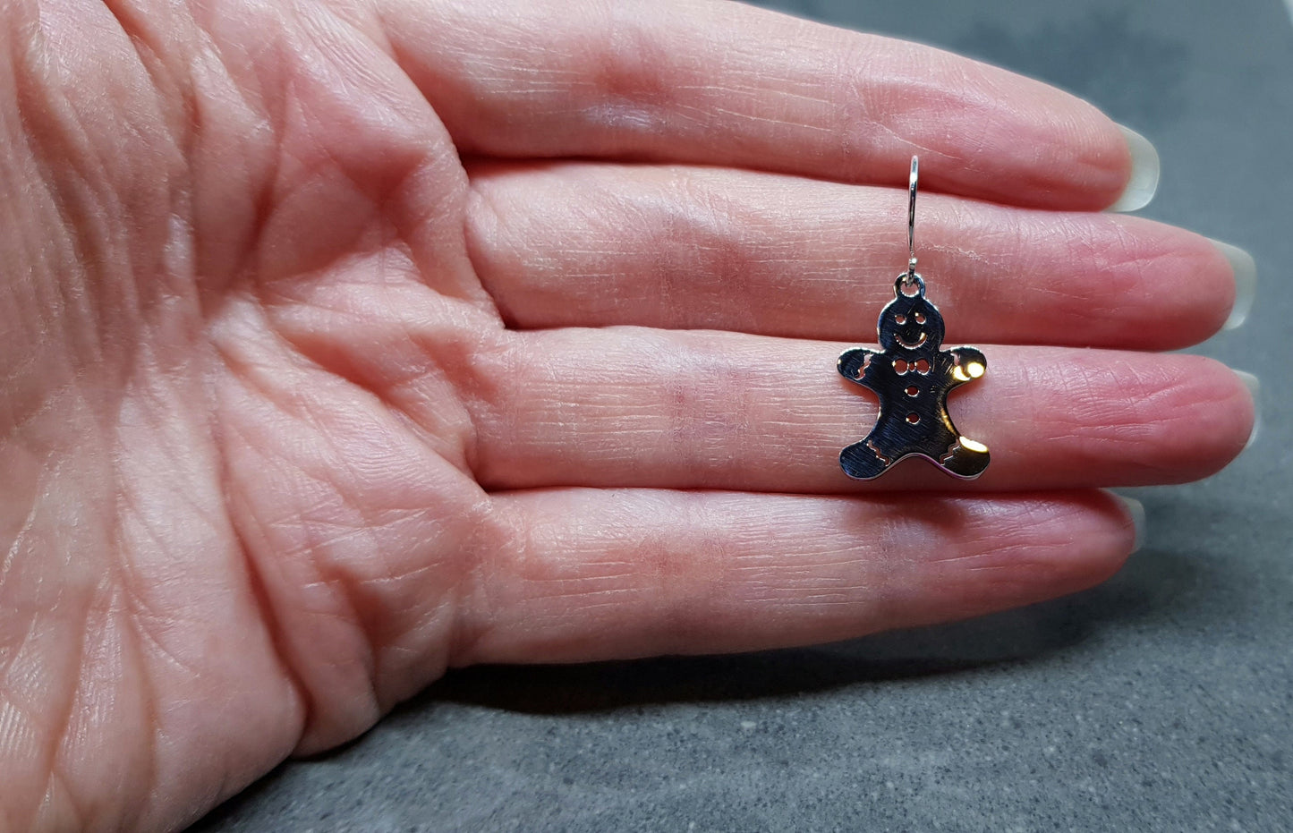 Gingerbread Men Earrings, Hypoallergenic Ear Wires, Christmas Earrings, Stainless Steel, Festive Earrings