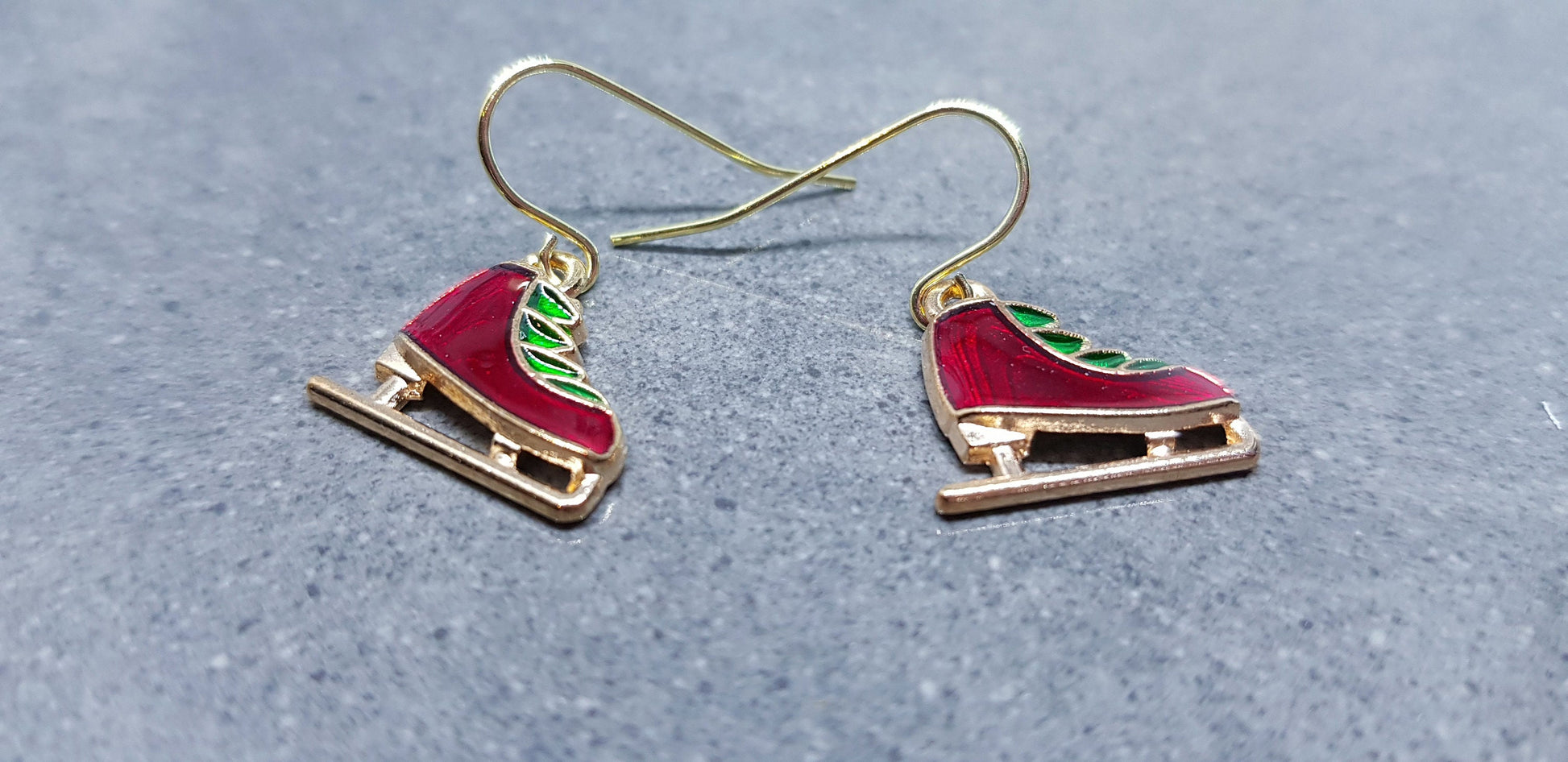 Ice Skate Earrings, Hypoallergenic Ear Wires, Christmas Earrings, Festive Earrings, Skaters Jewellery