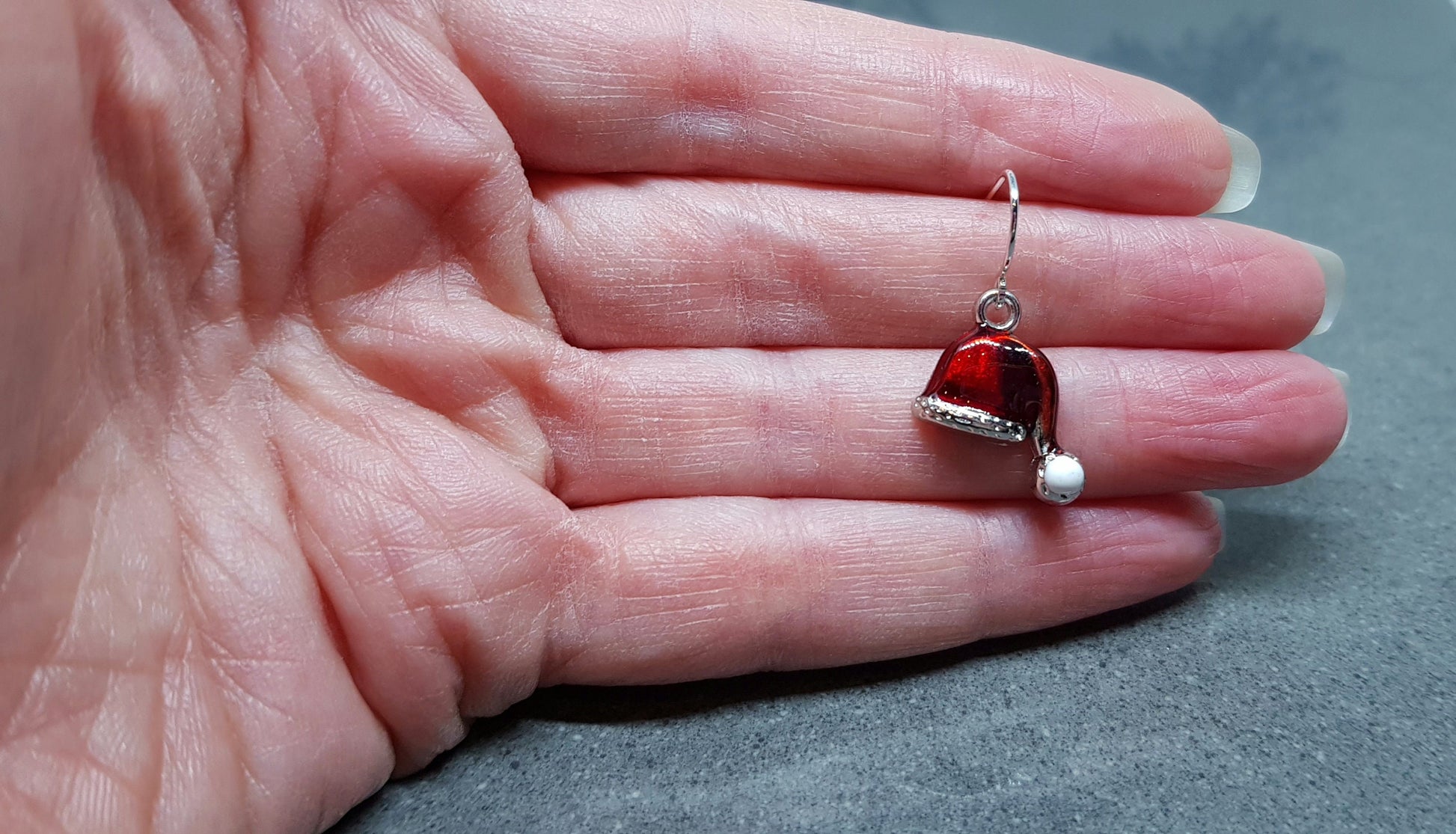 Santa Hat Earrings, Enamel Earrings, Hat Jewelry, Hypoallergenic, Santa Earrings, Christmas Earrings, Festive Earrings