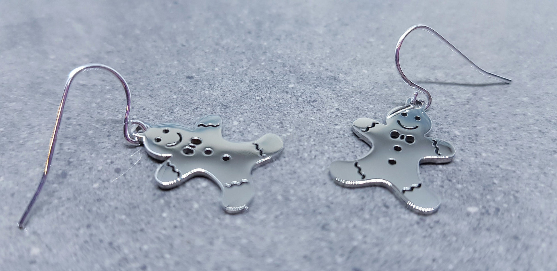 Gingerbread Men Earrings, Hypoallergenic Ear Wires, Christmas Earrings, Stainless Steel, Festive Earrings