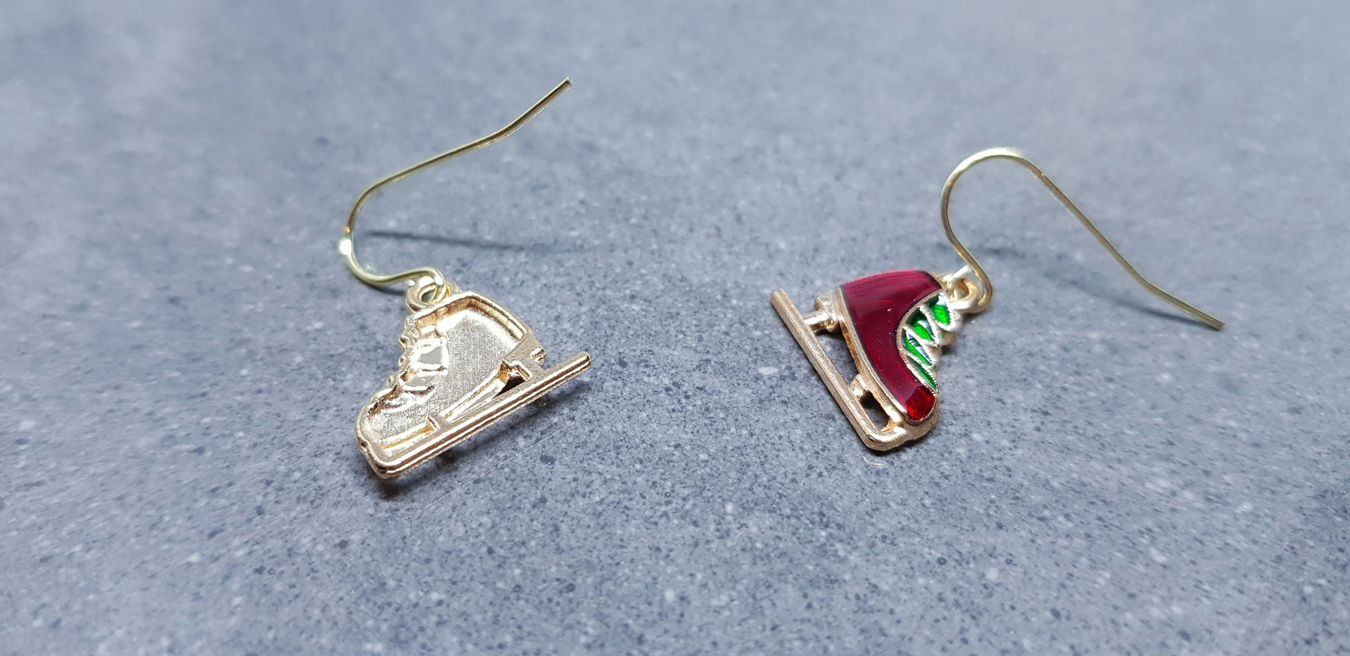 Ice Skate Earrings, Hypoallergenic Ear Wires, Christmas Earrings, Festive Earrings, Skaters Jewellery