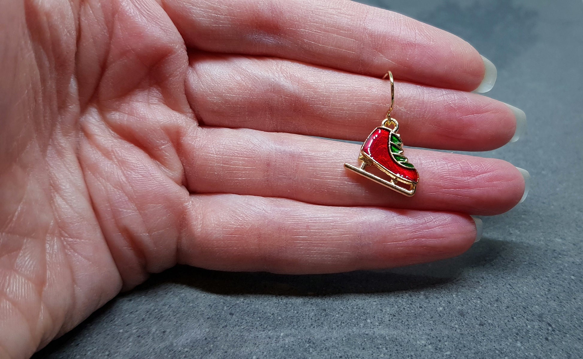 Ice Skate Earrings, Hypoallergenic Ear Wires, Christmas Earrings, Festive Earrings, Skaters Jewellery