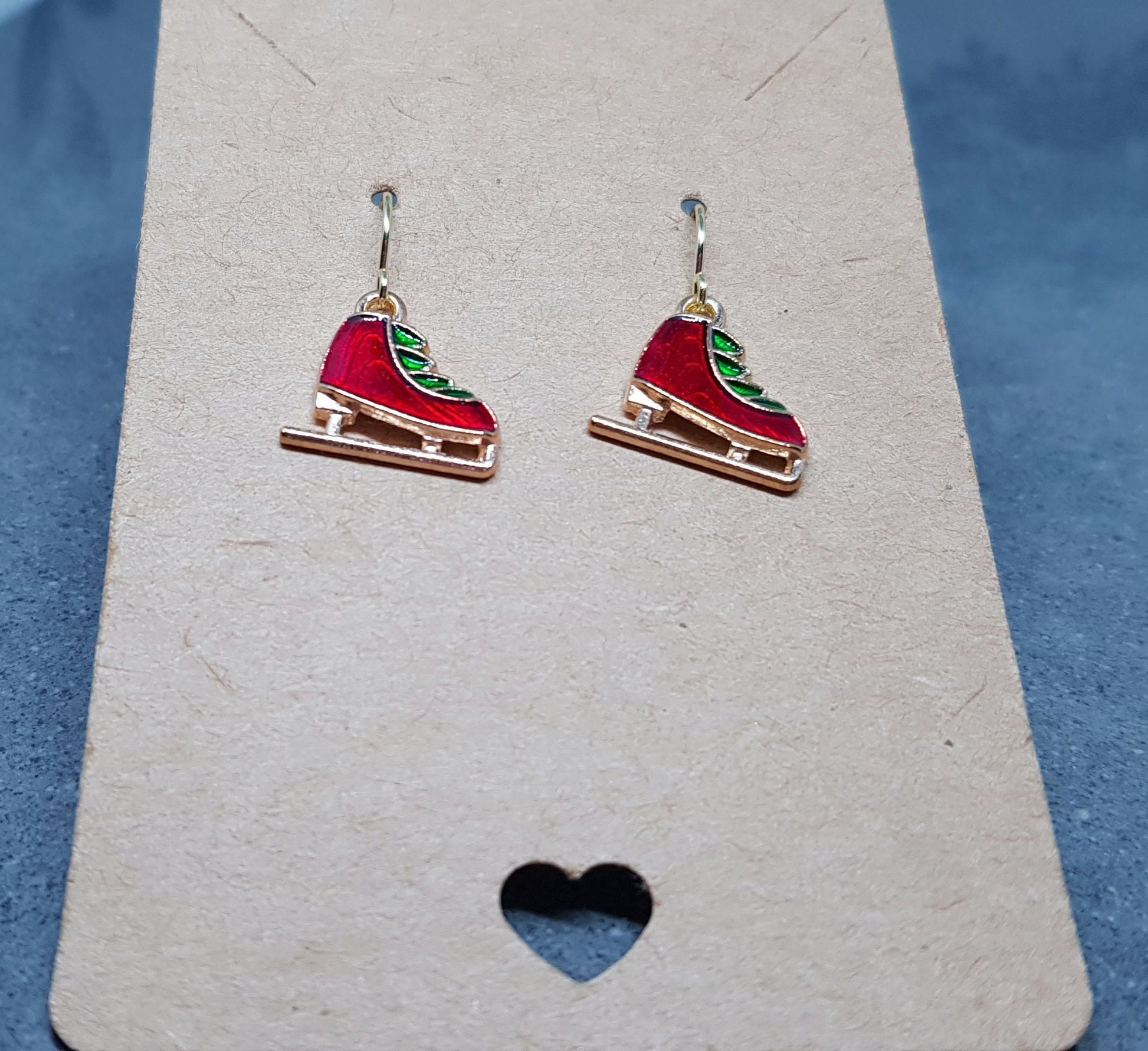 Ice Skate Earrings, Hypoallergenic Ear Wires, Christmas Earrings, Festive Earrings, Skaters Jewellery