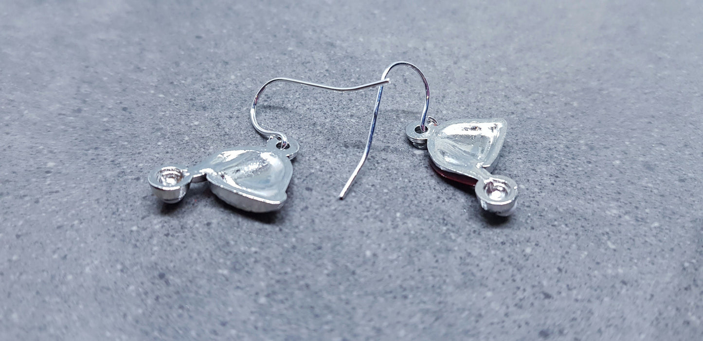 Santa Hat Earrings, Enamel Earrings, Hat Jewelry, Hypoallergenic, Santa Earrings, Christmas Earrings, Festive Earrings