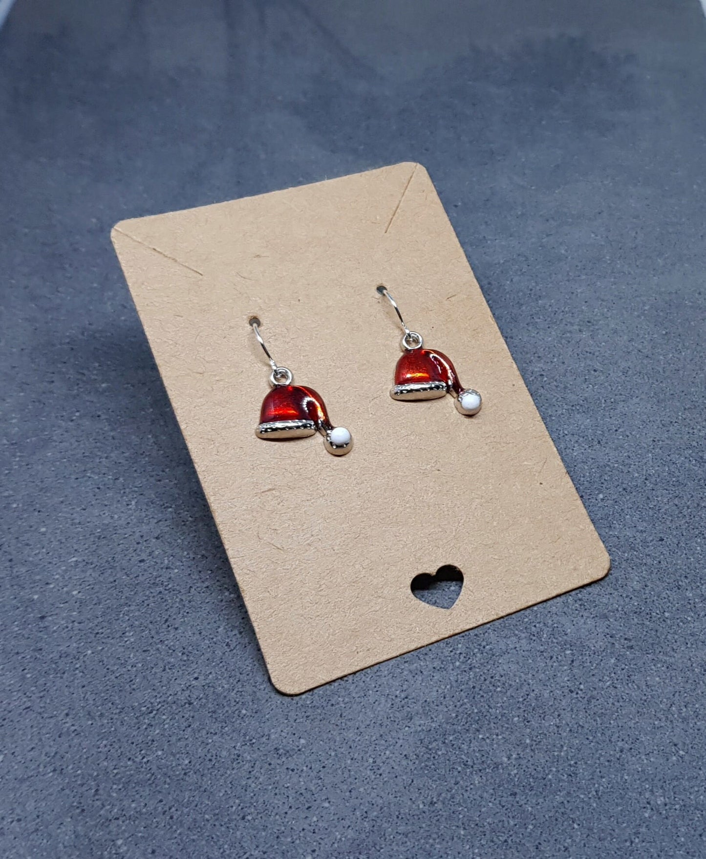 Santa Hat Earrings, Enamel Earrings, Hat Jewelry, Hypoallergenic, Santa Earrings, Christmas Earrings, Festive Earrings