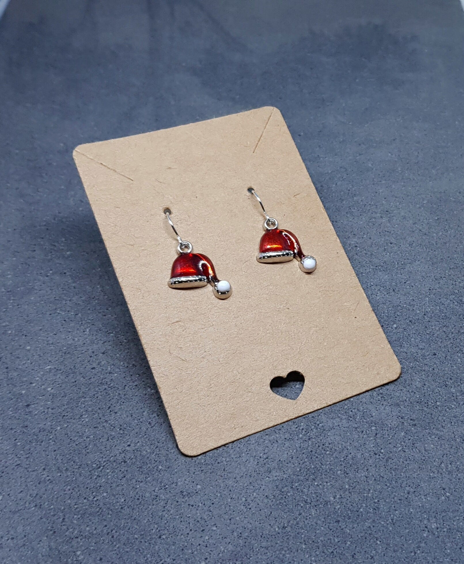 Santa Hat Earrings, Enamel Earrings, Hat Jewelry, Hypoallergenic, Santa Earrings, Christmas Earrings, Festive Earrings
