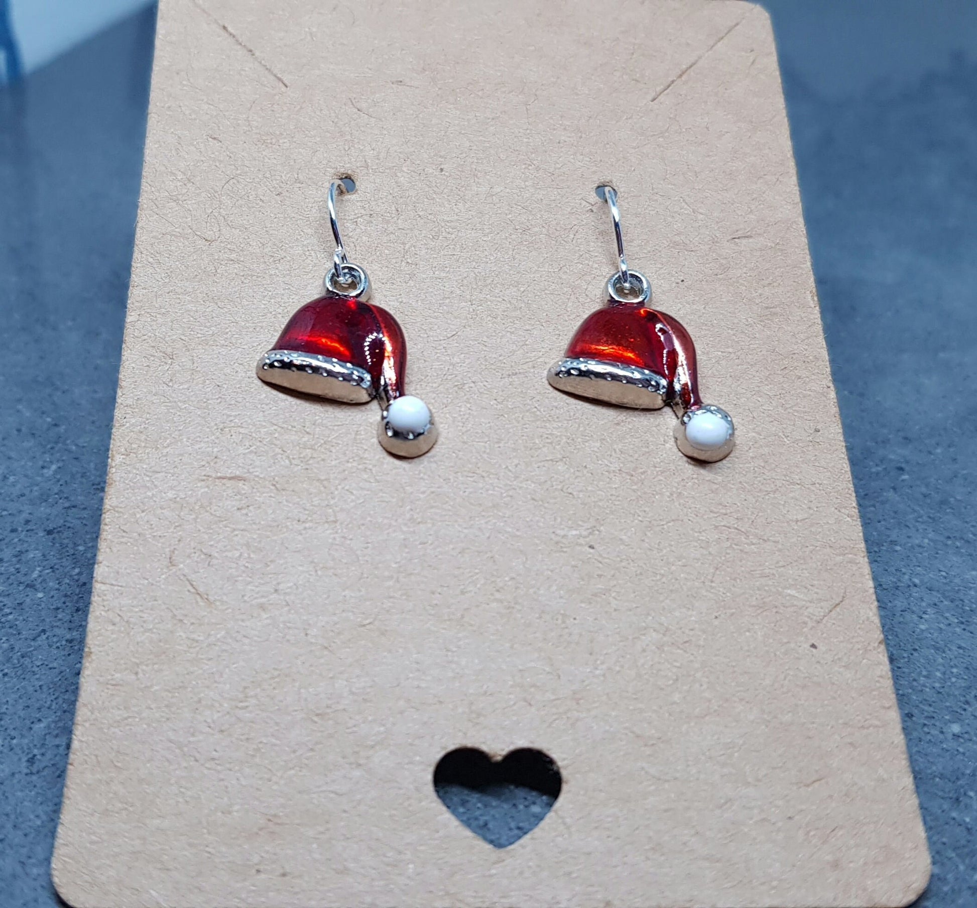 Santa Hat Earrings, Enamel Earrings, Hat Jewelry, Hypoallergenic, Santa Earrings, Christmas Earrings, Festive Earrings