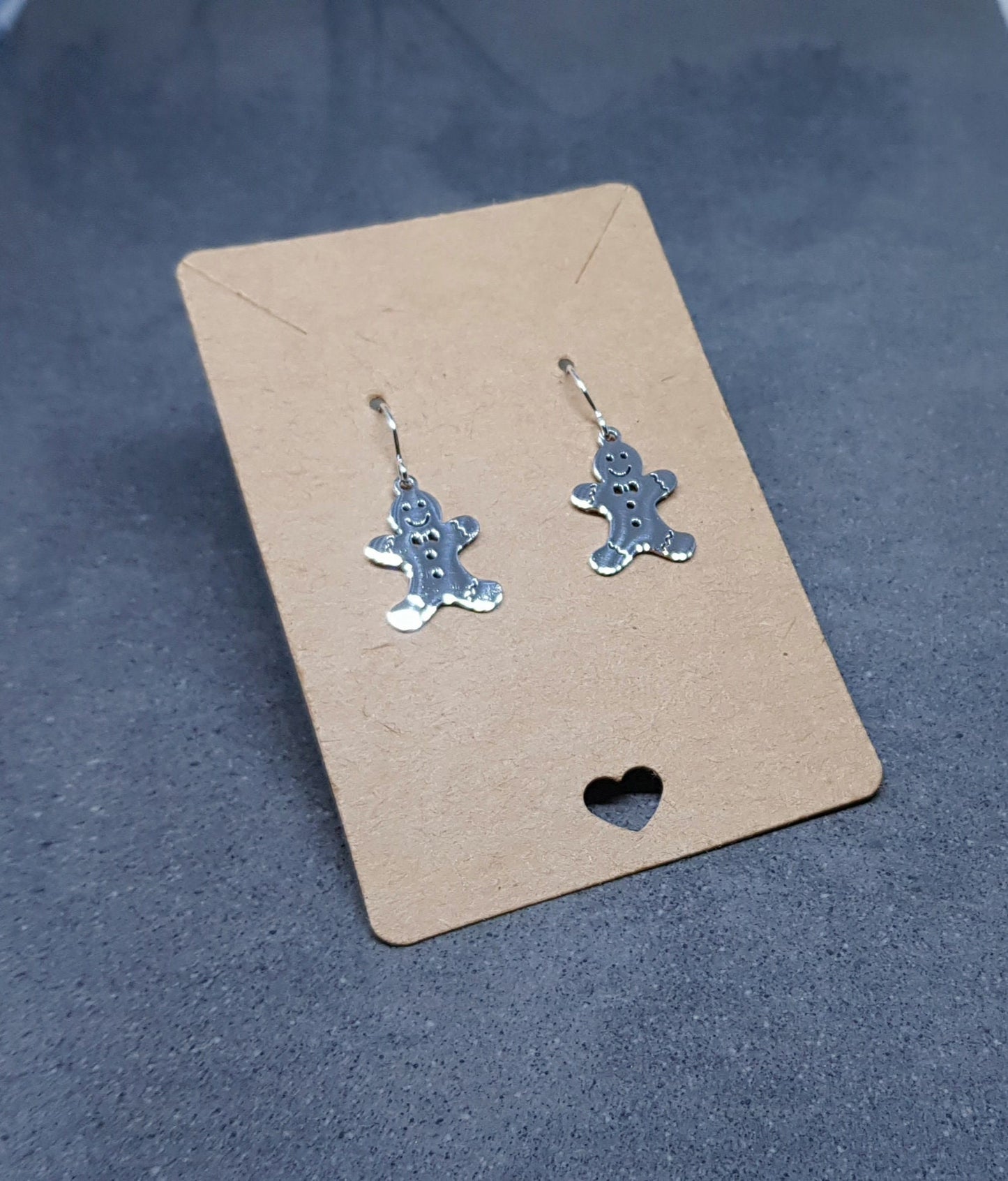 Gingerbread Men Earrings, Hypoallergenic Ear Wires, Christmas Earrings, Stainless Steel, Festive Earrings