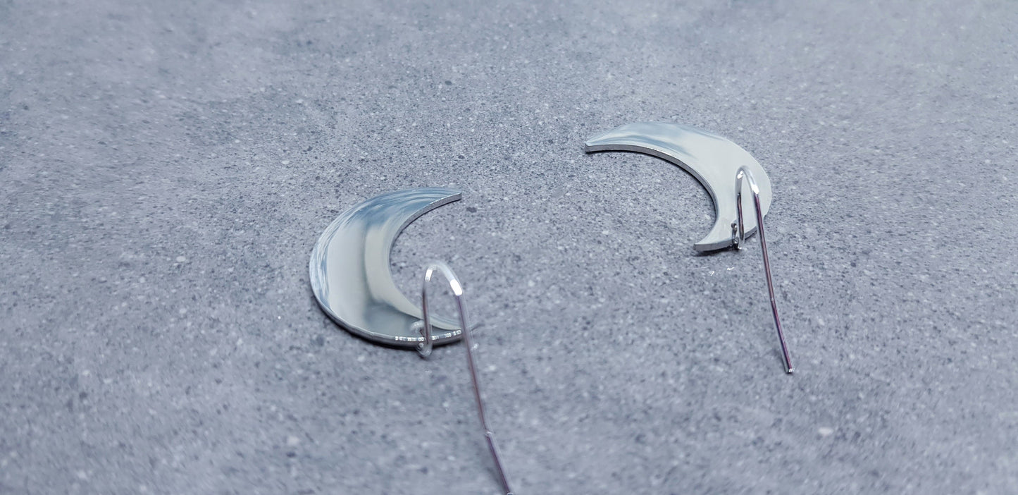 Moon Earrings, Choice of Ear Wires, Sterling Silver Ear Wires, Crescent Moon Earrings, Celestial Earrings, Moon Jewellery