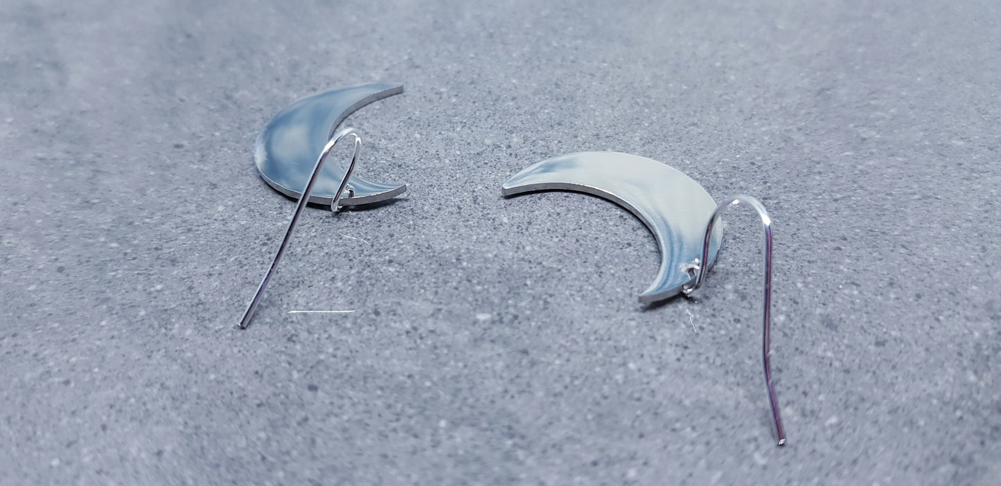 Moon Earrings, Choice of Ear Wires, Sterling Silver Ear Wires, Crescent Moon Earrings, Celestial Earrings, Moon Jewellery