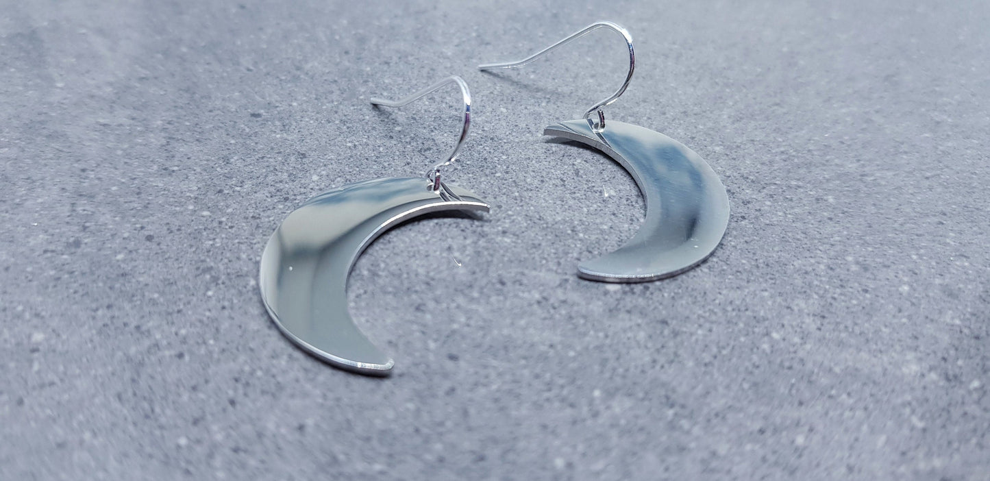 Moon Earrings, Choice of Ear Wires, Sterling Silver Ear Wires, Crescent Moon Earrings, Celestial Earrings, Moon Jewellery