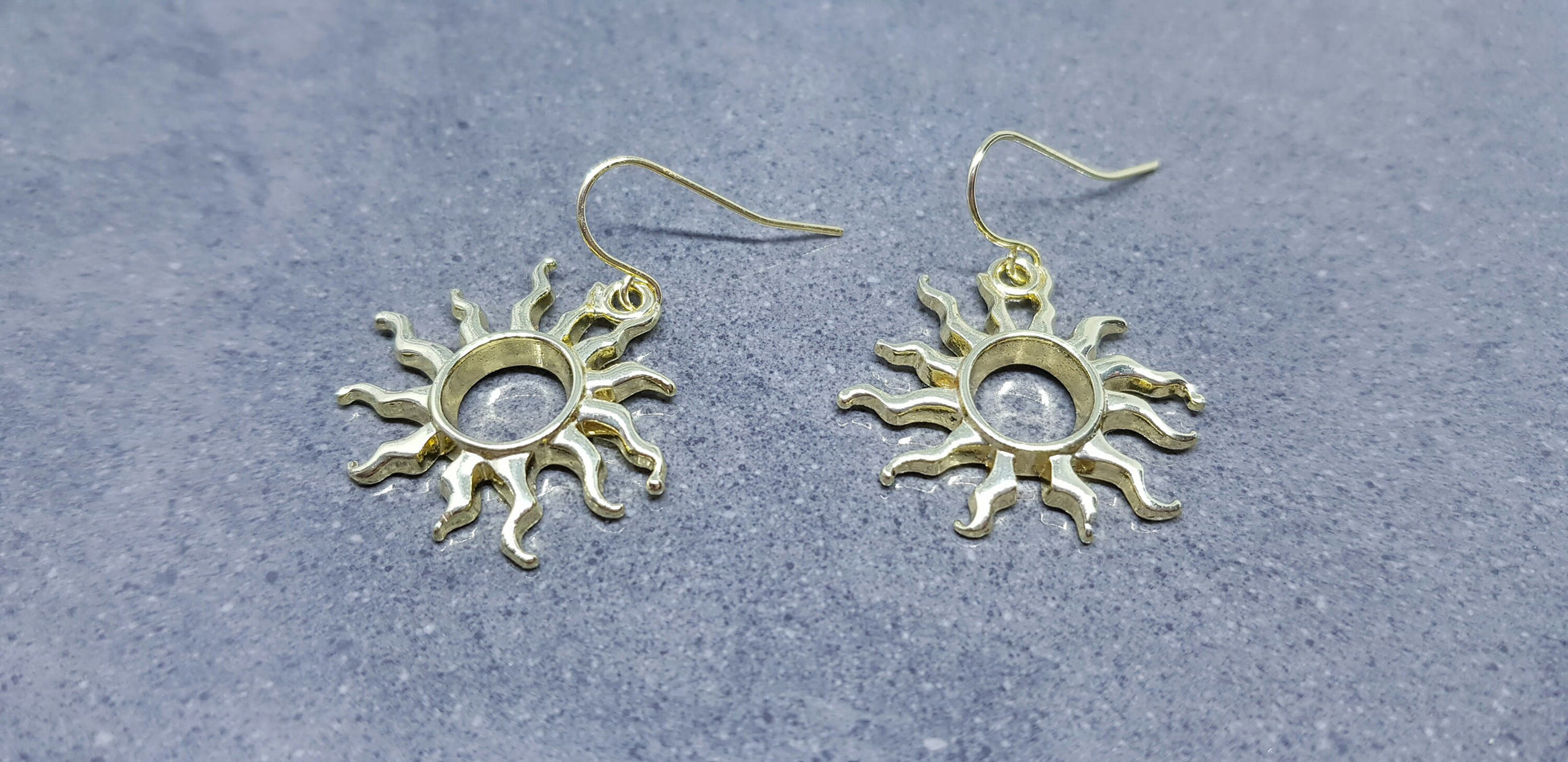 Sun Earrings, Hypoallergenic Ear Wires, Choice of Ear Wires, Celestial Earrings, Gold Plated