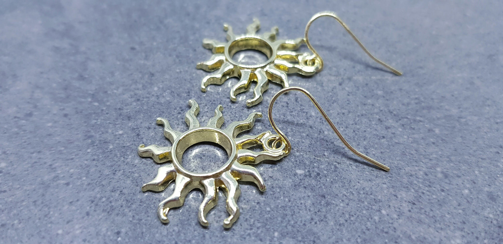 Sun Earrings, Hypoallergenic Ear Wires, Choice of Ear Wires, Celestial Earrings, Gold Plated