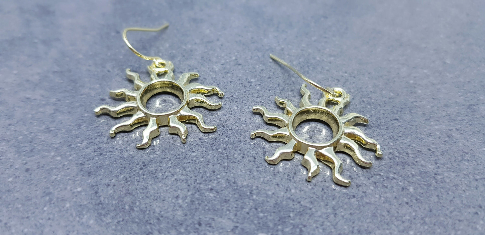 Sun Earrings, Hypoallergenic Ear Wires, Choice of Ear Wires, Celestial Earrings, Gold Plated