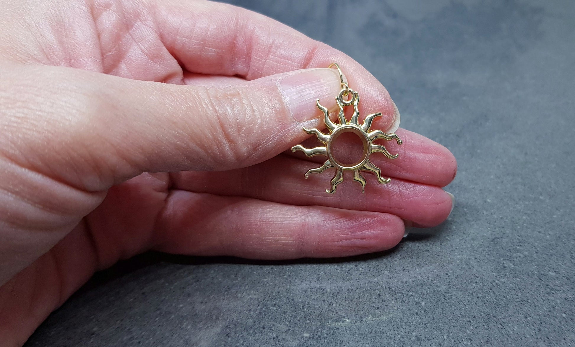 Sun Earrings, Hypoallergenic Ear Wires, Choice of Ear Wires, Celestial Earrings, Gold Plated