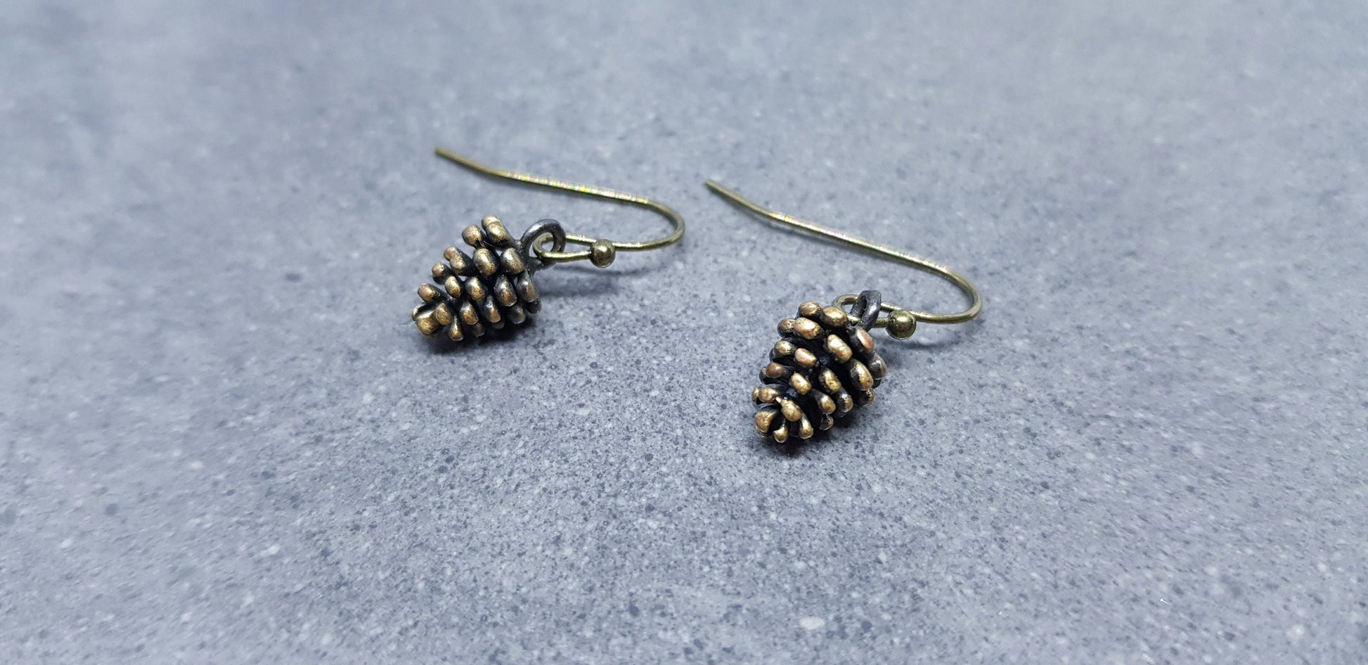 Miniature Pinecone Earrings, Hypoallergenic Ear Wires, Autumn Winter Jewelry