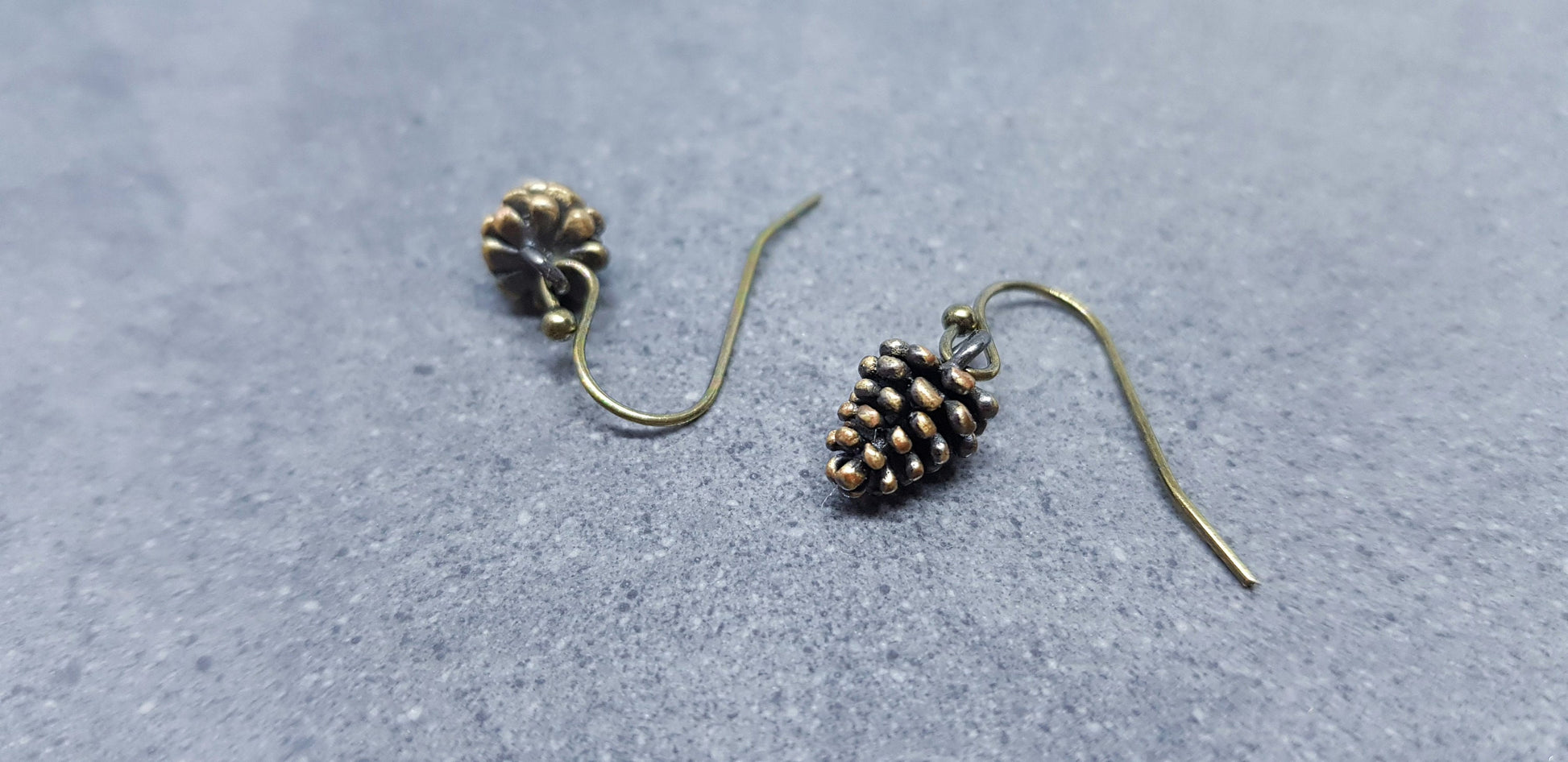 Miniature Pinecone Earrings, Hypoallergenic Ear Wires, Autumn Winter Jewelry