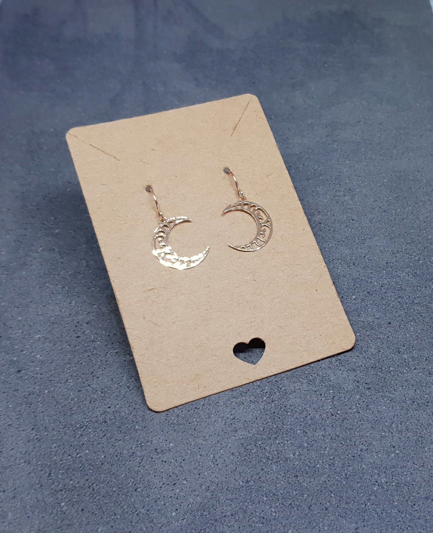 Crescent Moon Earrings, Hypoallergenic Earrings, Gold Stainless Steel Earrings, Moon Jewelry