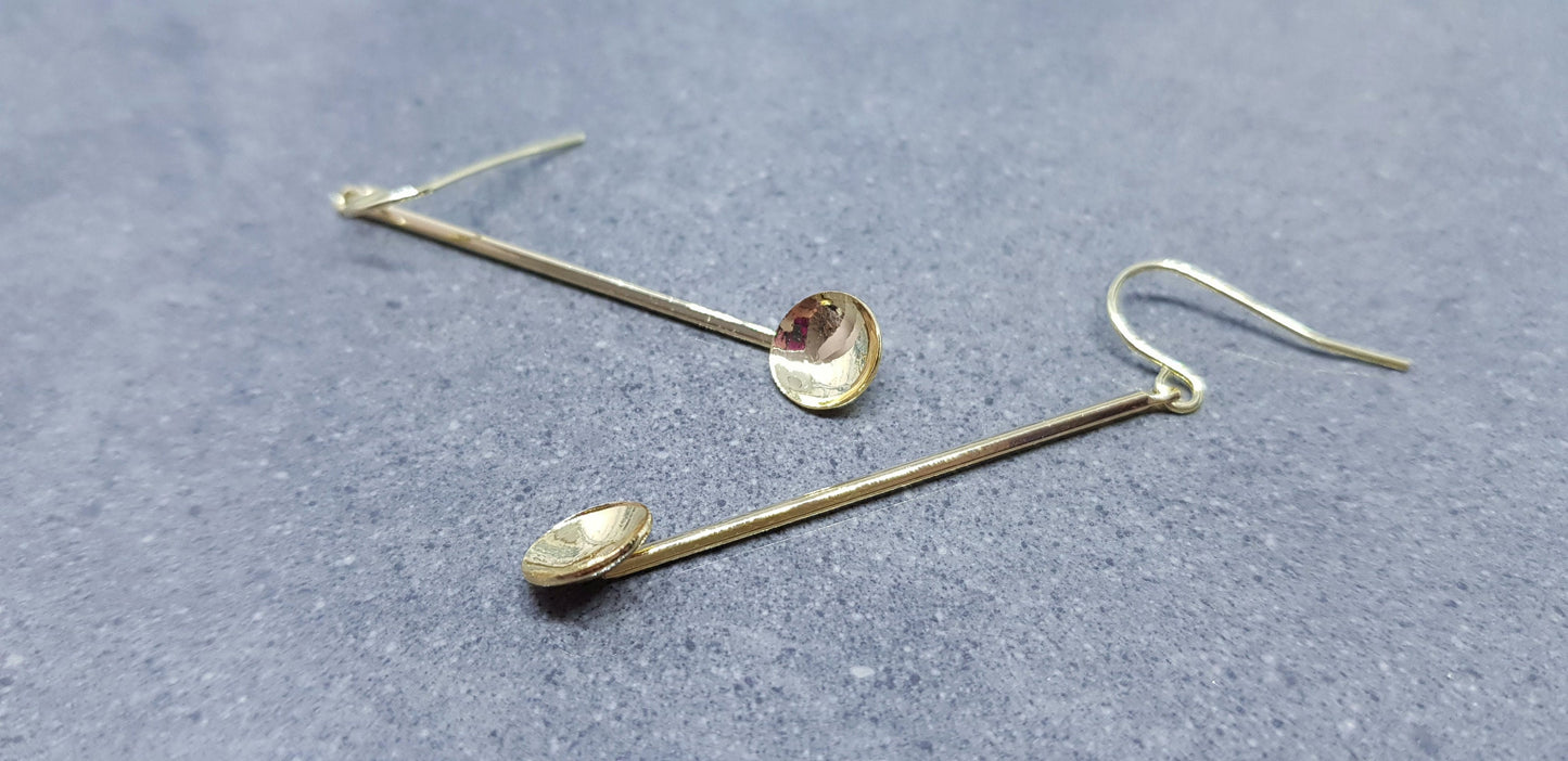 Gold Spoon Earrings, Hypoallergenic Ear Wires, Teaspoon Earrings, Novelty Spoon Gifts, Spoon Jewellery