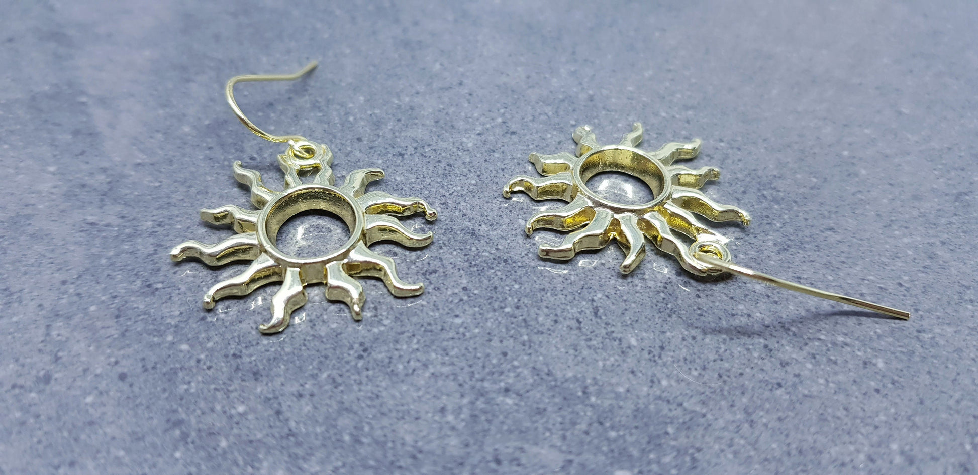 Sun Earrings, Hypoallergenic Ear Wires, Choice of Ear Wires, Celestial Earrings, Gold Plated