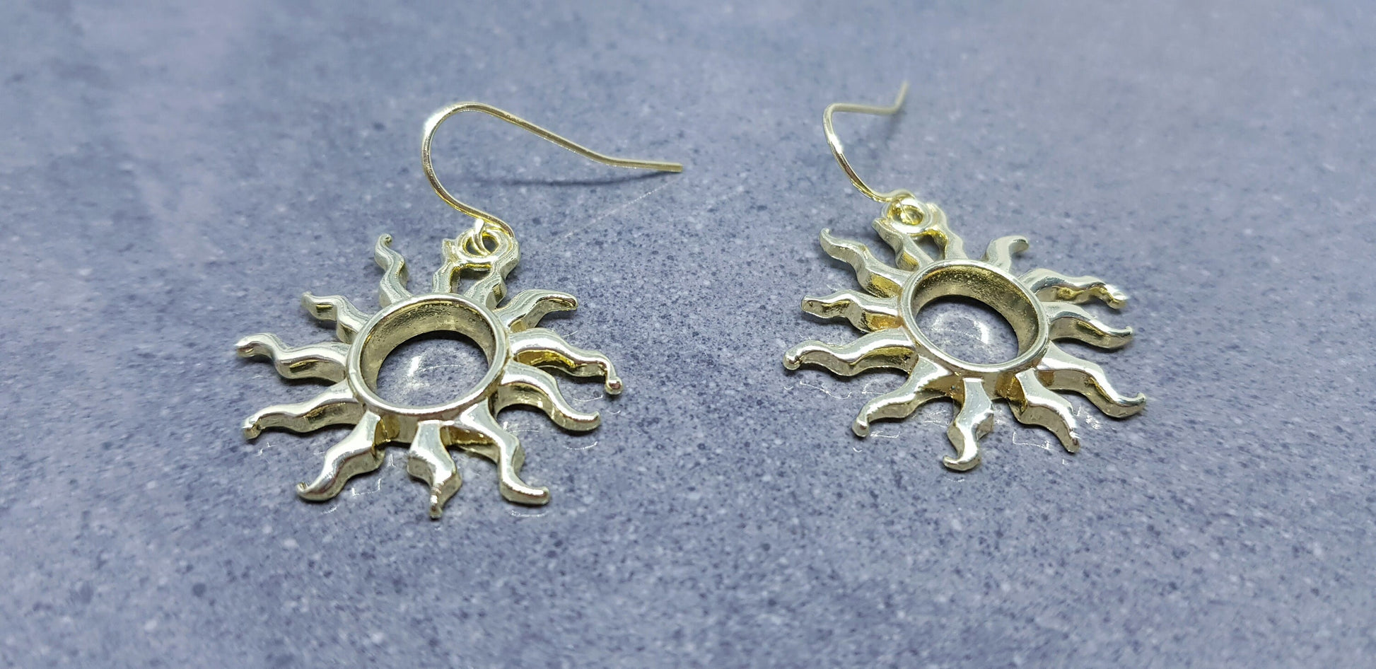 Sun Earrings, Hypoallergenic Ear Wires, Choice of Ear Wires, Celestial Earrings, Gold Plated