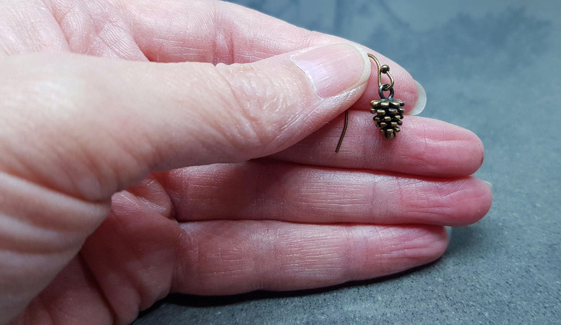 Miniature Pinecone Earrings, Hypoallergenic Ear Wires, Autumn Winter Jewelry