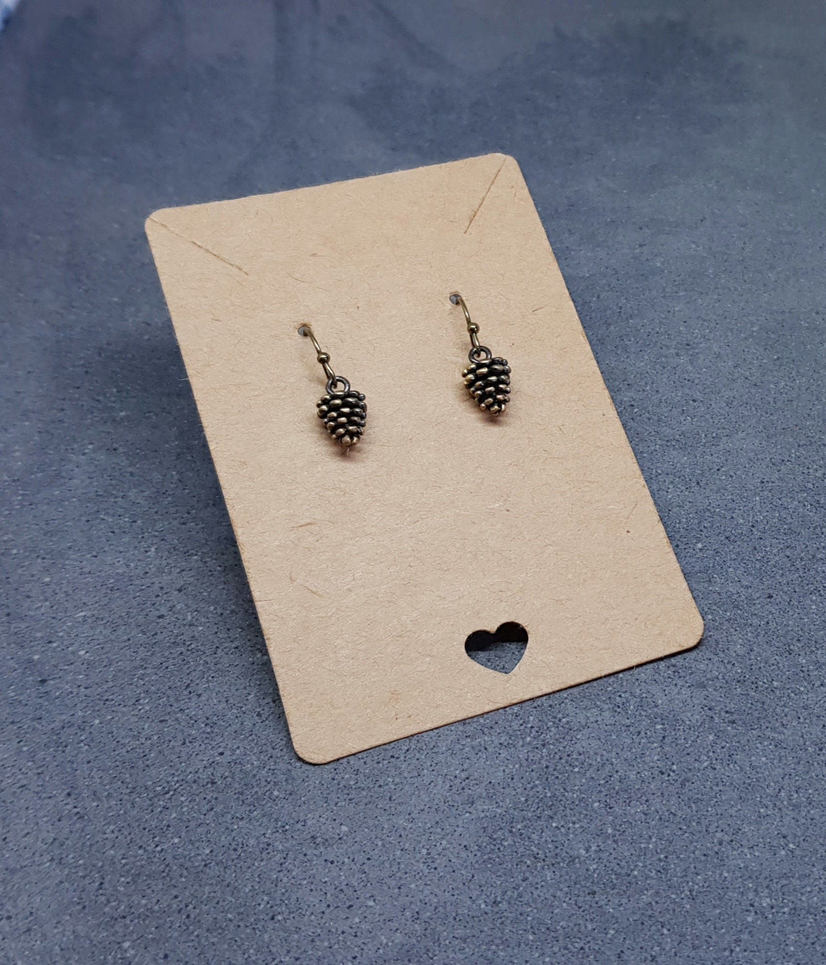 Miniature Pinecone Earrings, Hypoallergenic Ear Wires, Autumn Winter Jewelry