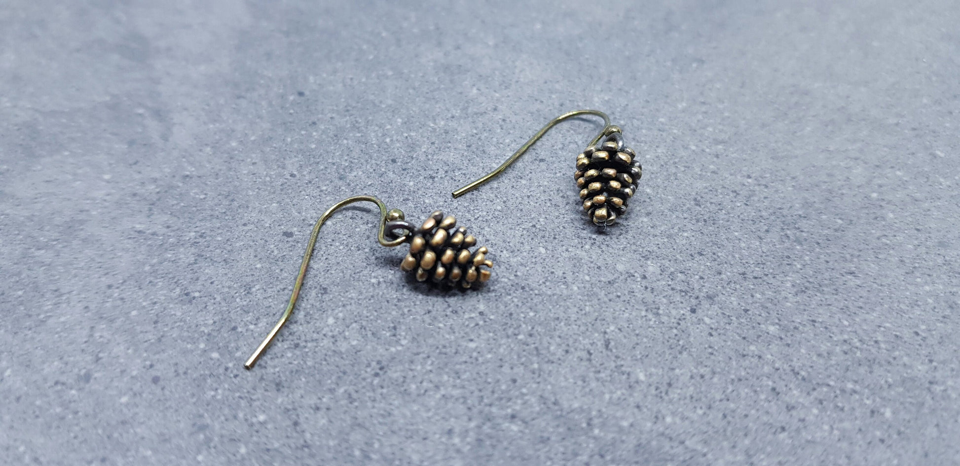 Miniature Pinecone Earrings, Hypoallergenic Ear Wires, Autumn Winter Jewelry